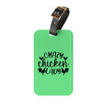 Green Crazy Chicken Lady Luggage Tag | Funny Chicken Travel Tag | Farm Girl Suitcase Identifier | Chicken Lover Travel Accessory | Gumpert Homestead