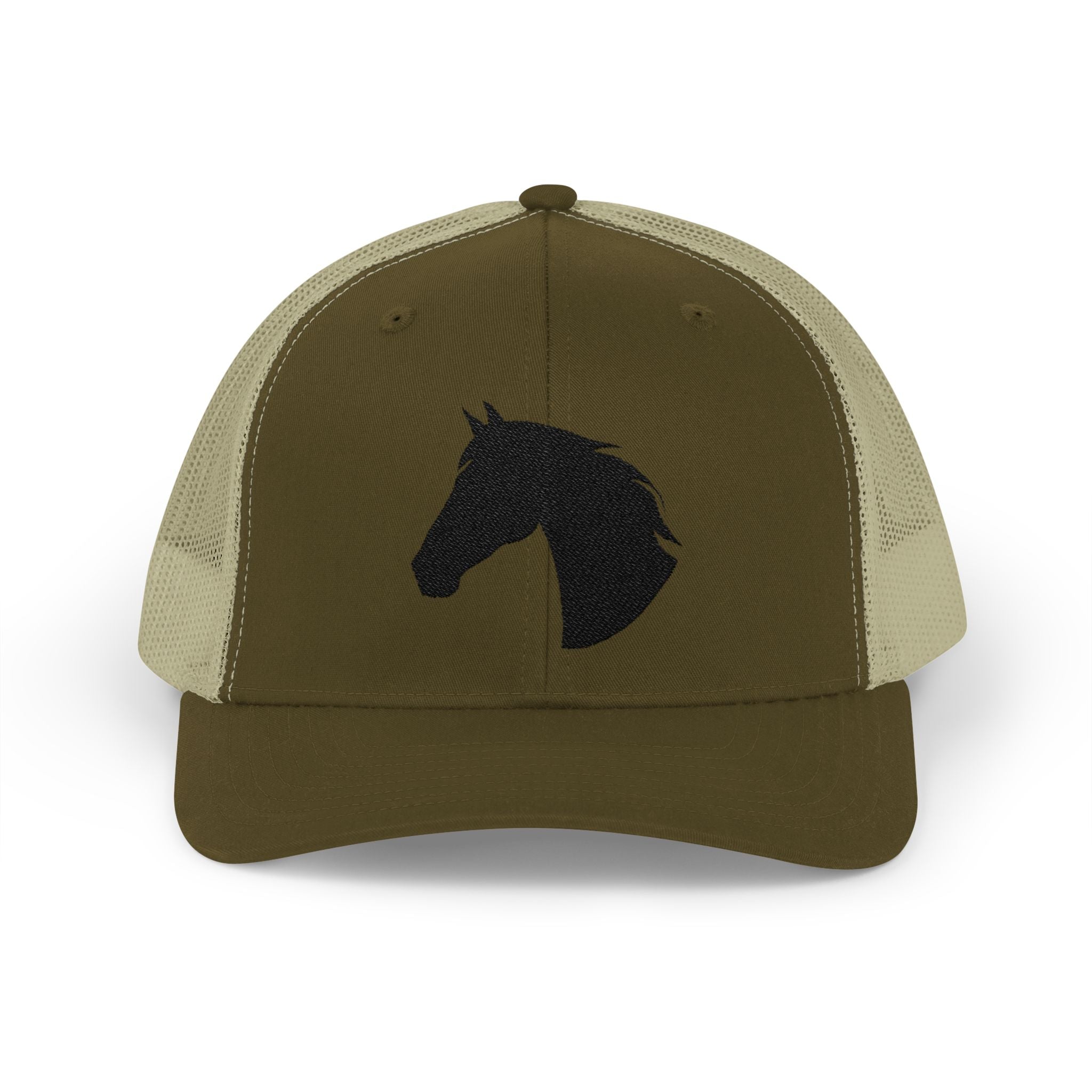 Horse Head Trucker Hat | Western Horse Silhouette Mesh Snapback Cap | Equestrian Ranch Hat | Rustic Farm Life Cowboy Cowgirl Horse Lover Hat