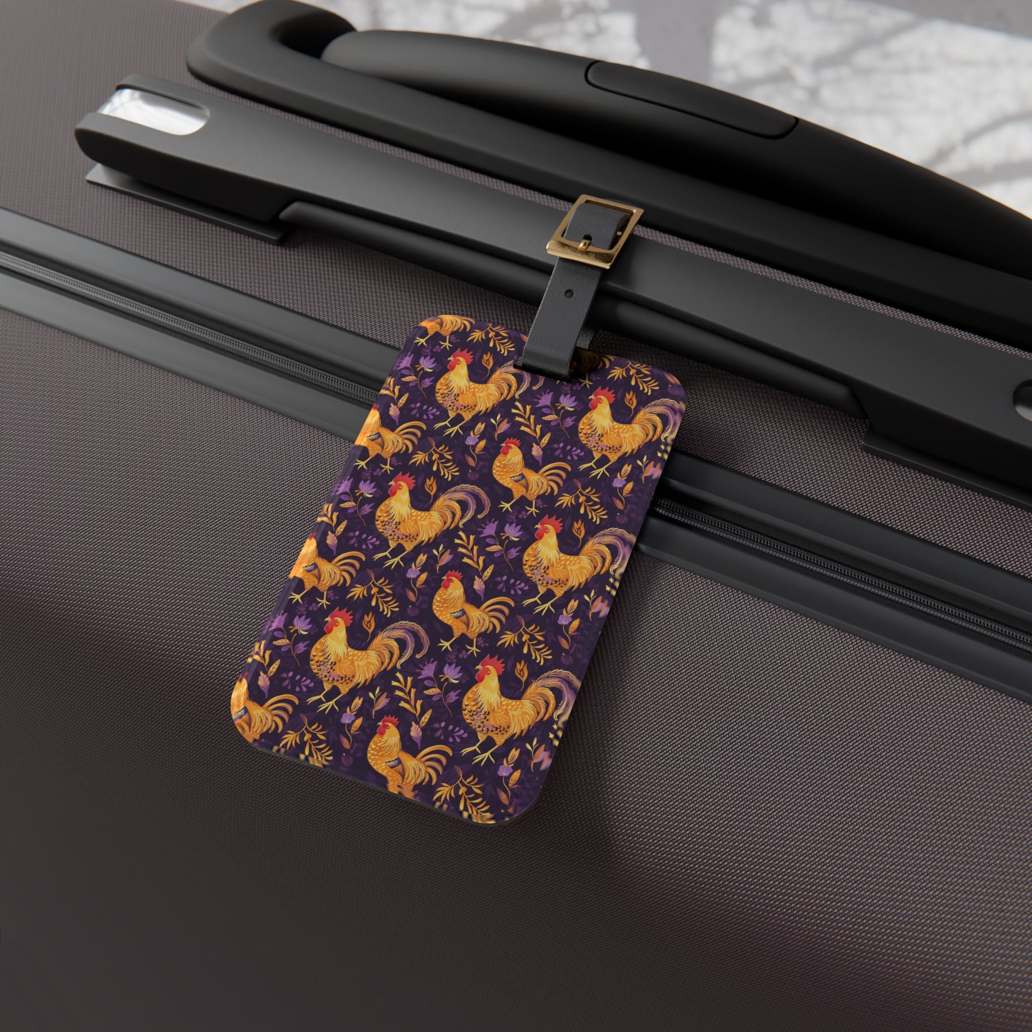 Rooster Luggage Tag | Farmhouse Travel Accessory | Rustic Chicken Suitcase Tag | Cottagecore Poultry Bag Identifier | Gumpert Homestead
