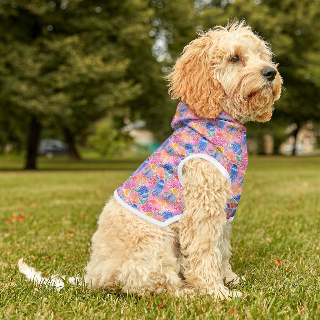 Pink Neon Jellyfish Pet Hoodie, Cute Animal Lover Gift, Dog Sweater, Cat Jumper, Pet Clothing