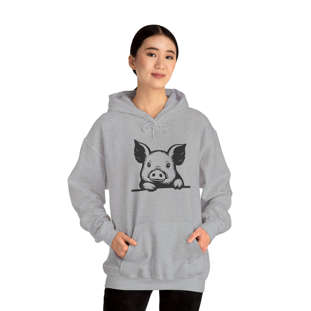 Peeking Pig Hoodie – Cute Pig Pullover Sweatshirt, Pig Lover Hoodie, Farm Life Hoodie, Mini Pig Apparel, Homestead Hoodie, Farm Animal Hoodie, Country Living Unisex Hoodie