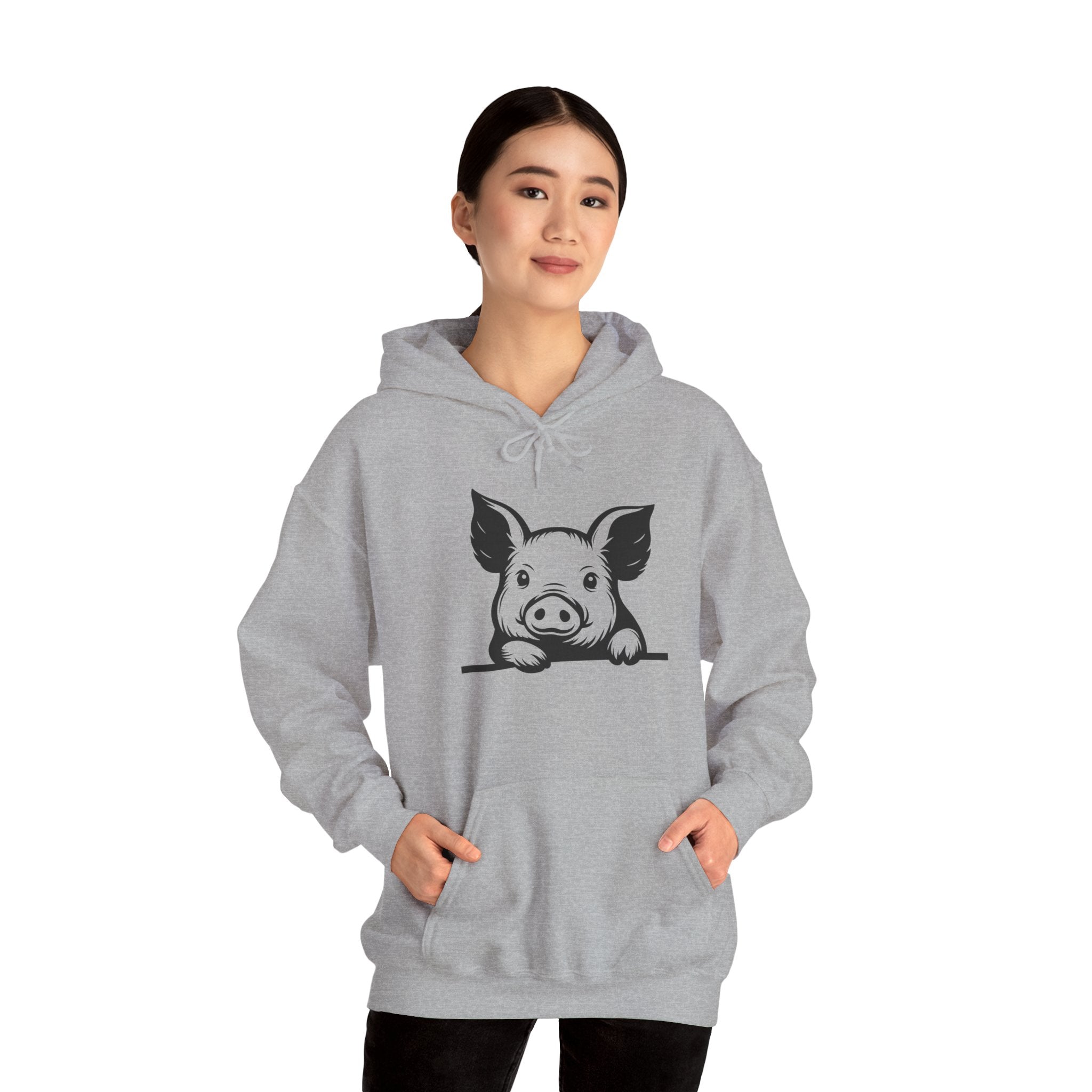 Peeking Pig Hoodie – Cute Pig Pullover Sweatshirt, Pig Lover Hoodie, Farm Life Hoodie, Mini Pig Apparel, Homestead Hoodie, Farm Animal Hoodie, Country Living Unisex Hoodie