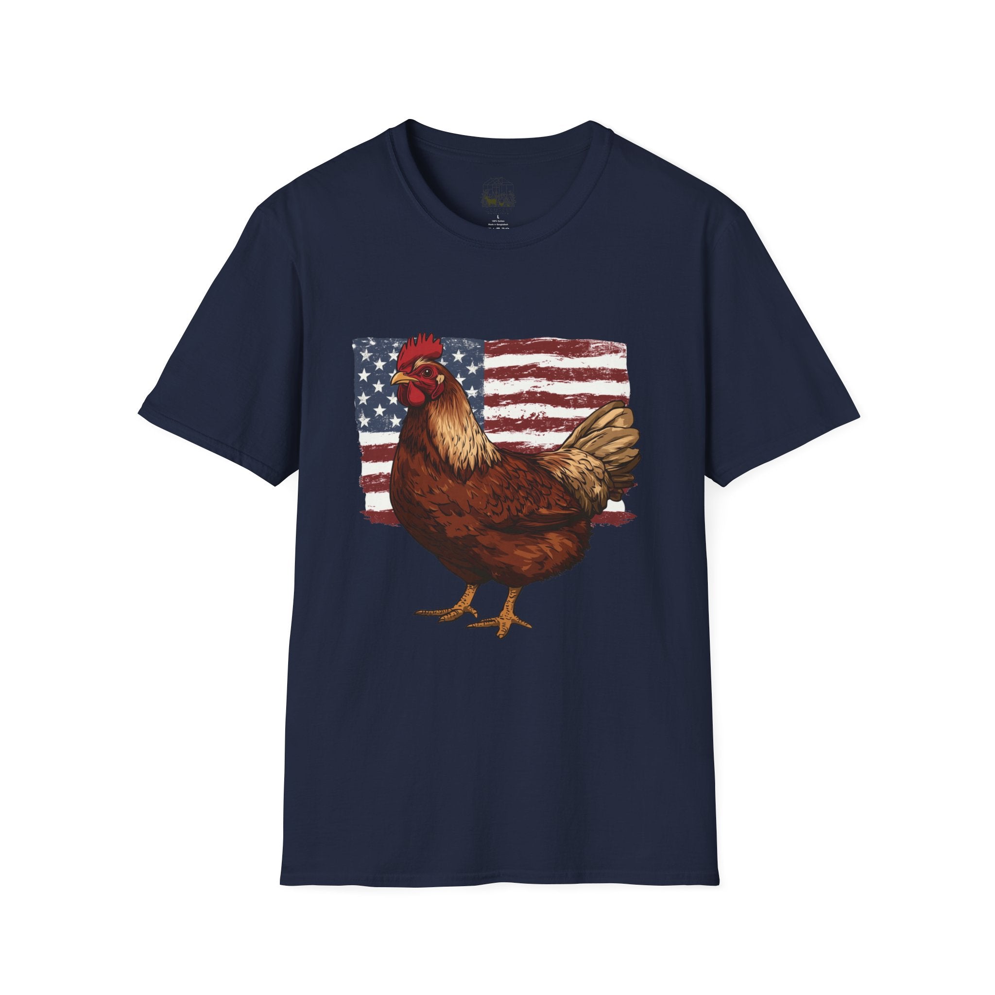 American Flag Chickens T-Shirt – American Flag Hen Shirt, Farm Life Tee, 4th of July Chicken Shirt, Backyard Chicken Keeper Gift, Homestead Farm Apparel