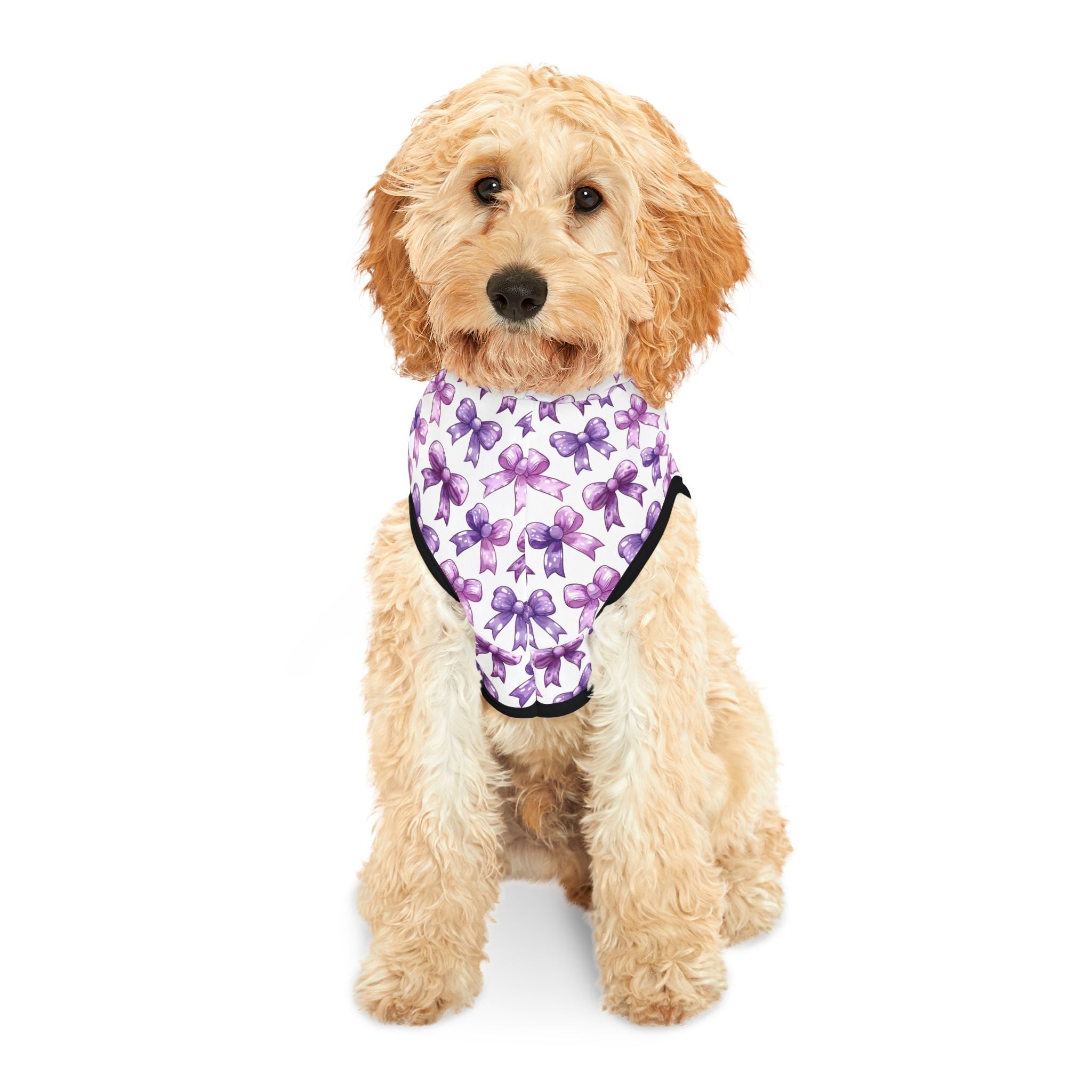 Purple Coquette Bows Cute Pet Hoodie - Adorable Puppy Sweater, Small Dog Outfit, Furry Friend Gift, Pet Apparel, Animal Lover Present