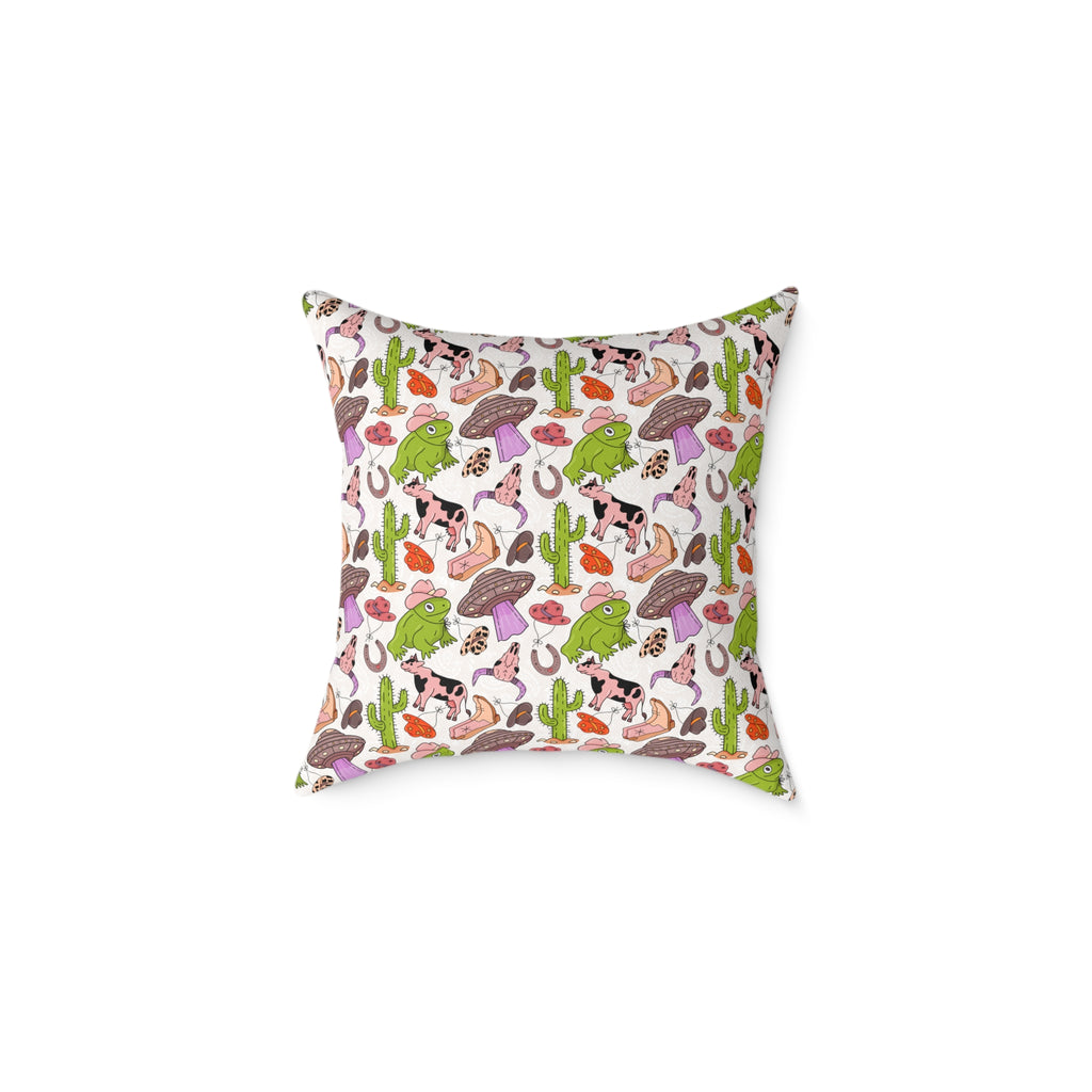 Pink Western Throw Pillow | Cowgirl Farmhouse Decor Pillow | Funky Western Accent Cushion | Gumpert Homestead