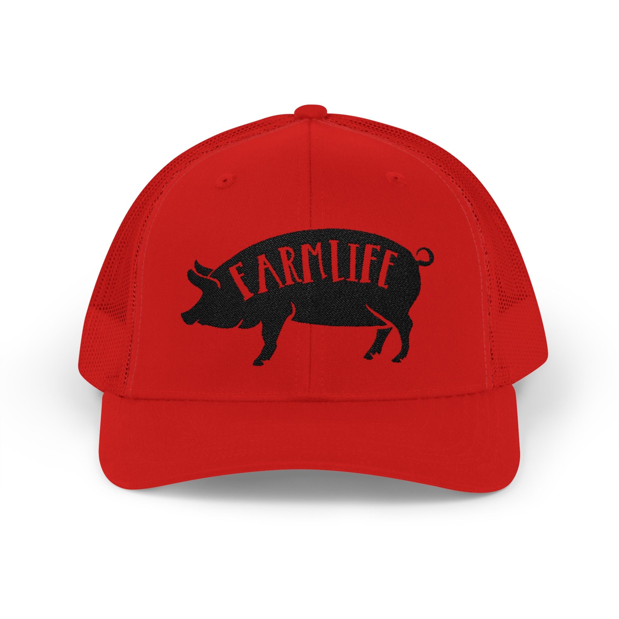 Farm Life Pig Snapback Trucker Hat – Rustic Farm Trucker Cap, Homestead Hat, Pig Lover Farm Cap, Country Lifestyle Mesh Hat