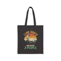 I Like Goats and Maybe 3 People Canvas Tote Bag – Funny Goat Mom Market Bag, Farmhouse Homestead Reusable Tote