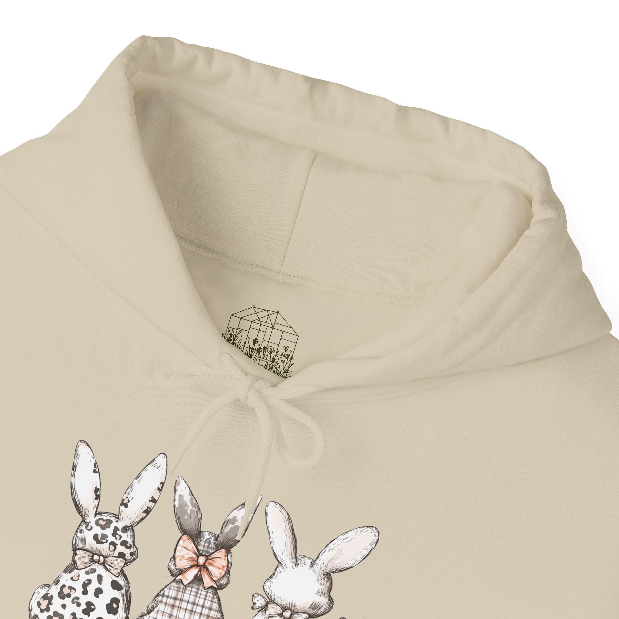 Happy Easter Bunny Hoodie | Farmhouse Easter Rabbit Sweatshirt | Cottagecore Spring Bunny Pullover | Country Easter Apparel | Homestead Holiday Hoodie