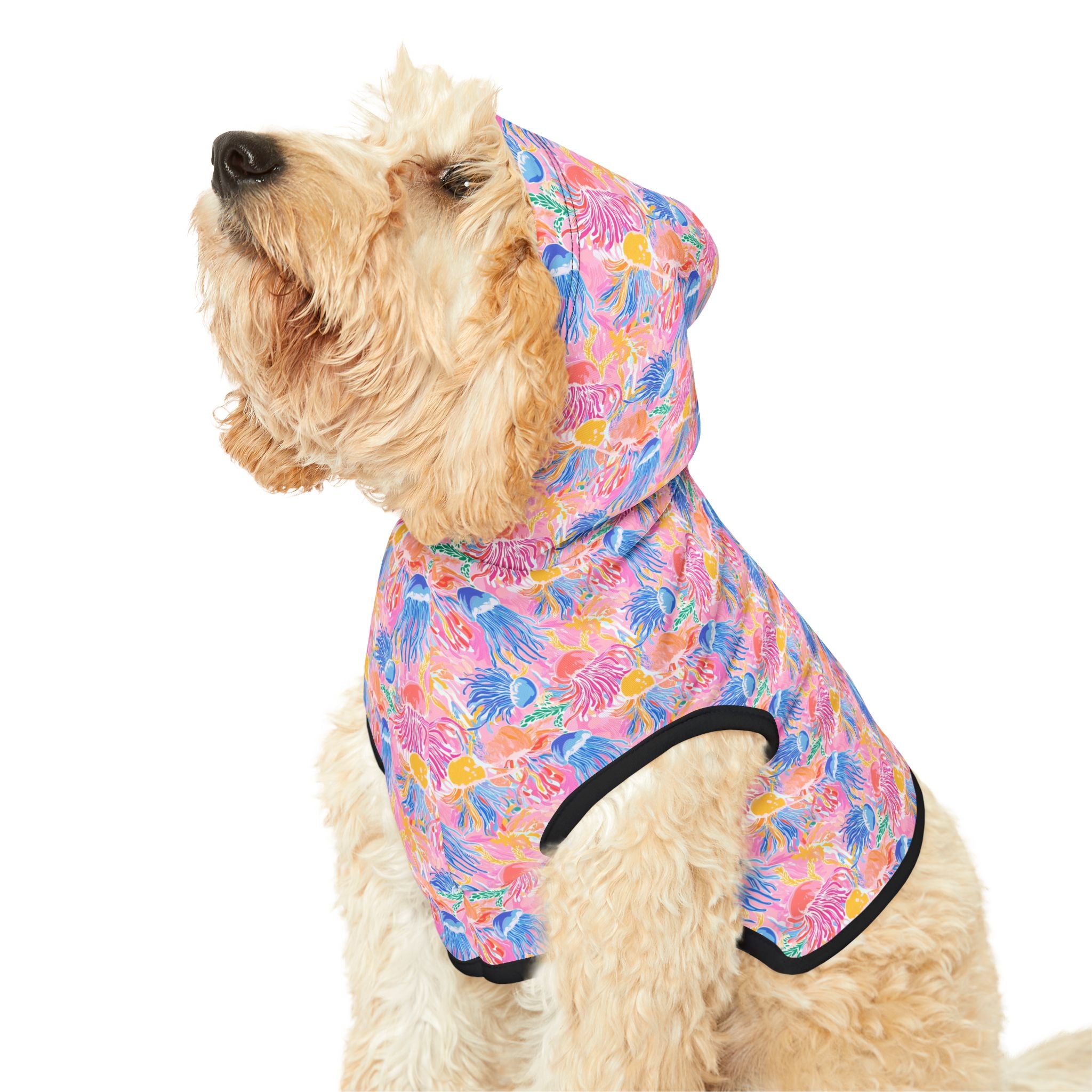 Pink Neon Jellyfish Pet Hoodie, Cute Animal Lover Gift, Dog Sweater, Cat Jumper, Pet Clothing