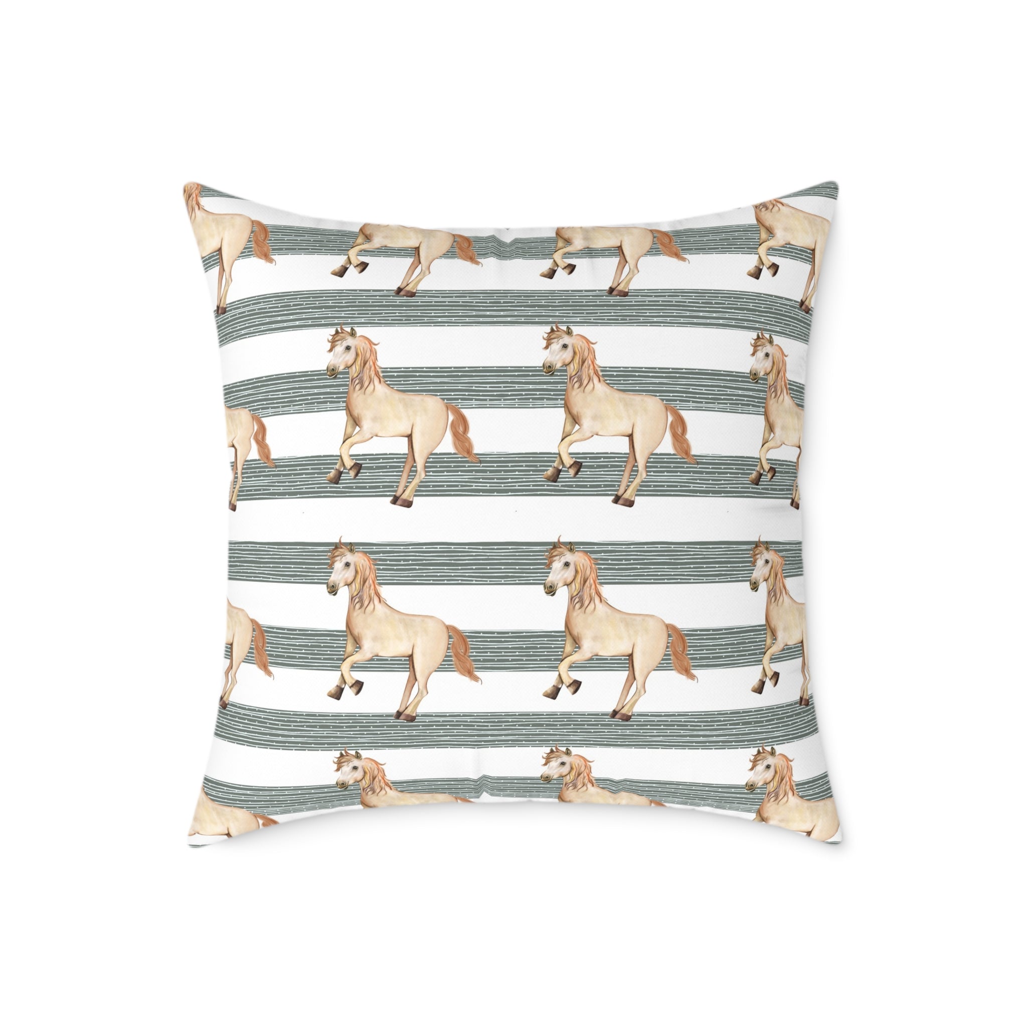 Horse Throw Pillow | Farmhouse Horse Accent Pillow | Rustic Equestrian Decor Cushion | Cottagecore Horse Home Decor | Gumpert Homestead