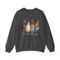 Chicken Flock Sweatshirt – Farmhouse Hen Lineup Crewneck, Cozy Homestead Chicken Mom Pullover, Unisex Gildan 18000