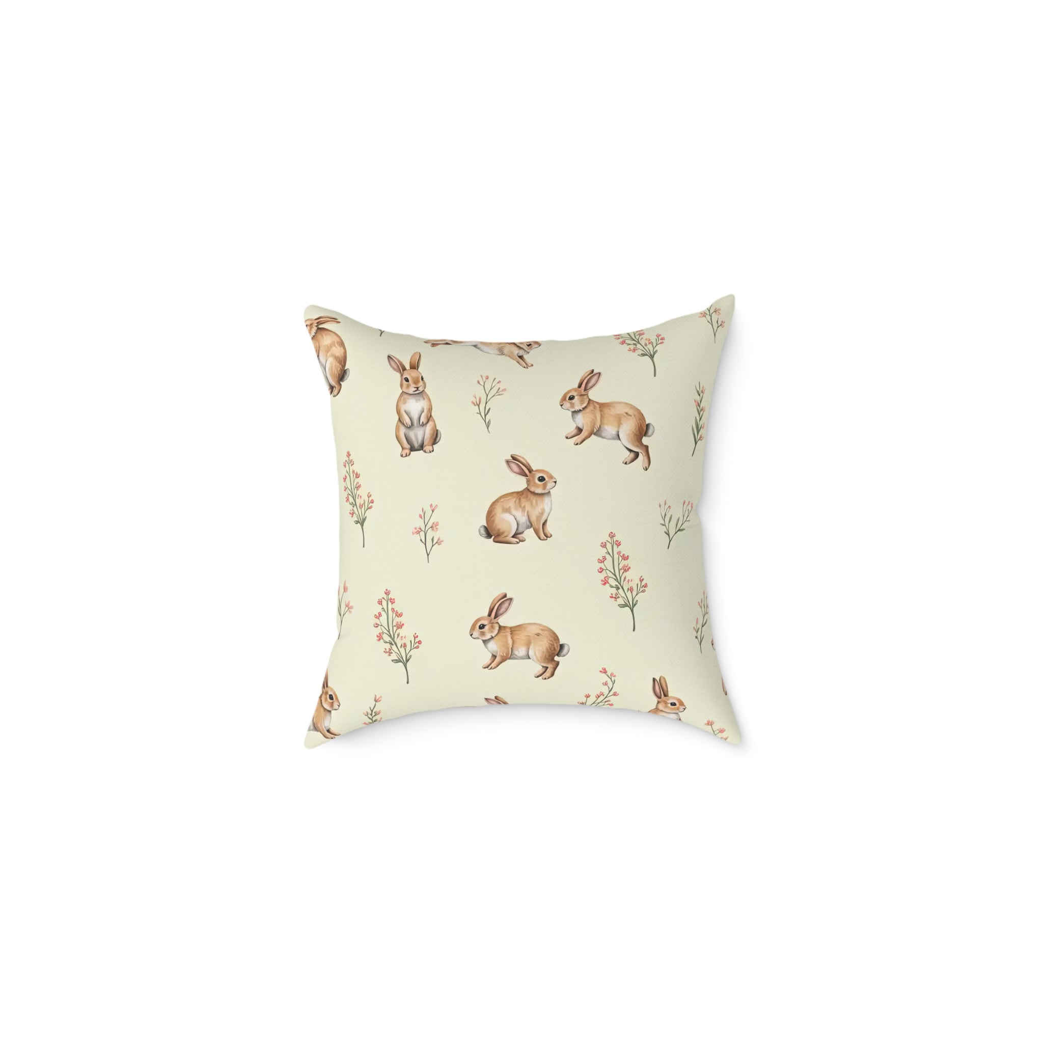 Cottagecore Bunny Throw Pillow | Rabbit Pattern Accent Pillow | Farmhouse Bunny Decor Cushion | Woodland Rabbit Home Decor | Gumpert Homestead