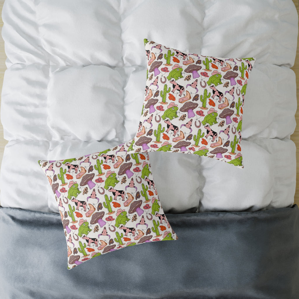 Pink Western Throw Pillow | Cowgirl Farmhouse Decor Pillow | Funky Western Accent Cushion | Gumpert Homestead