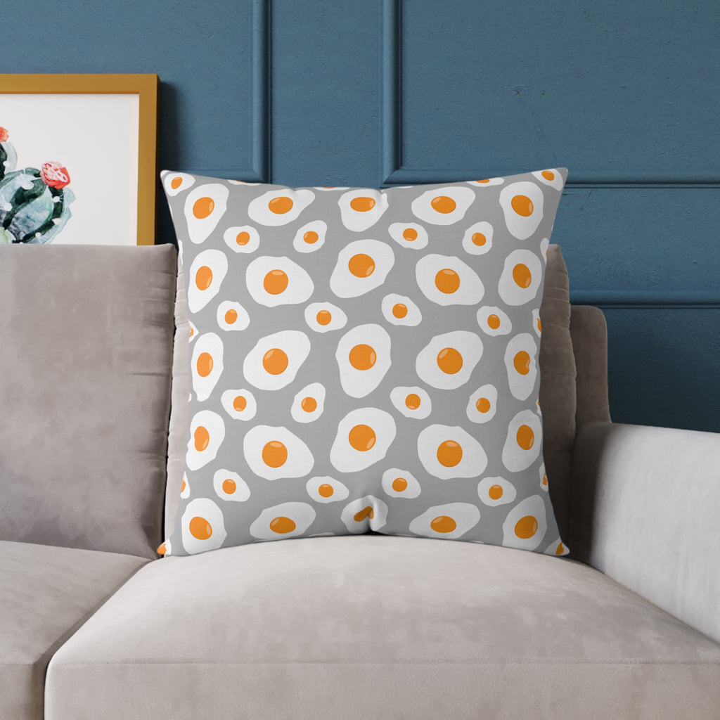 Funny Fried Egg Throw Pillow | Farmhouse Kitchen Decor Cushion | Breakfast Lover Accent Pillow | Cute Foodie Home Decor | Gumpert Homestead