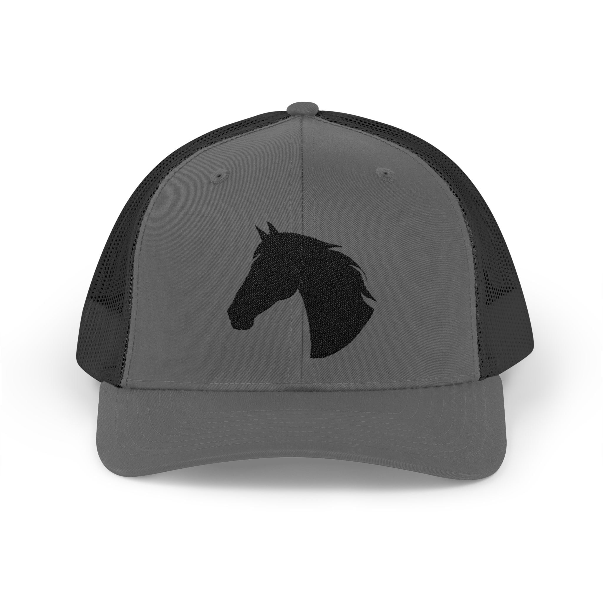 Horse Head Trucker Hat | Western Horse Silhouette Mesh Snapback Cap | Equestrian Ranch Hat | Rustic Farm Life Cowboy Cowgirl Horse Lover Hat
