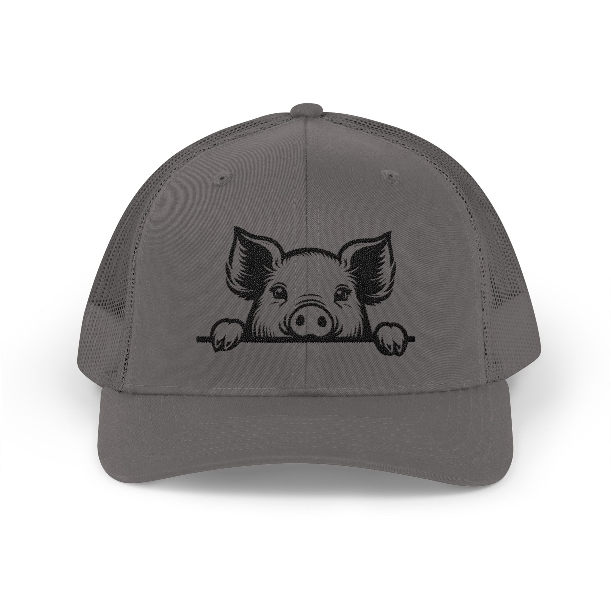 Peekaboo Pig Pink Trucker Hat | Farm Life Mesh Snapback Cap | Cute Pig Lover Hat | Cottagecore Farm Girl Hat | Homestead Animal Cap