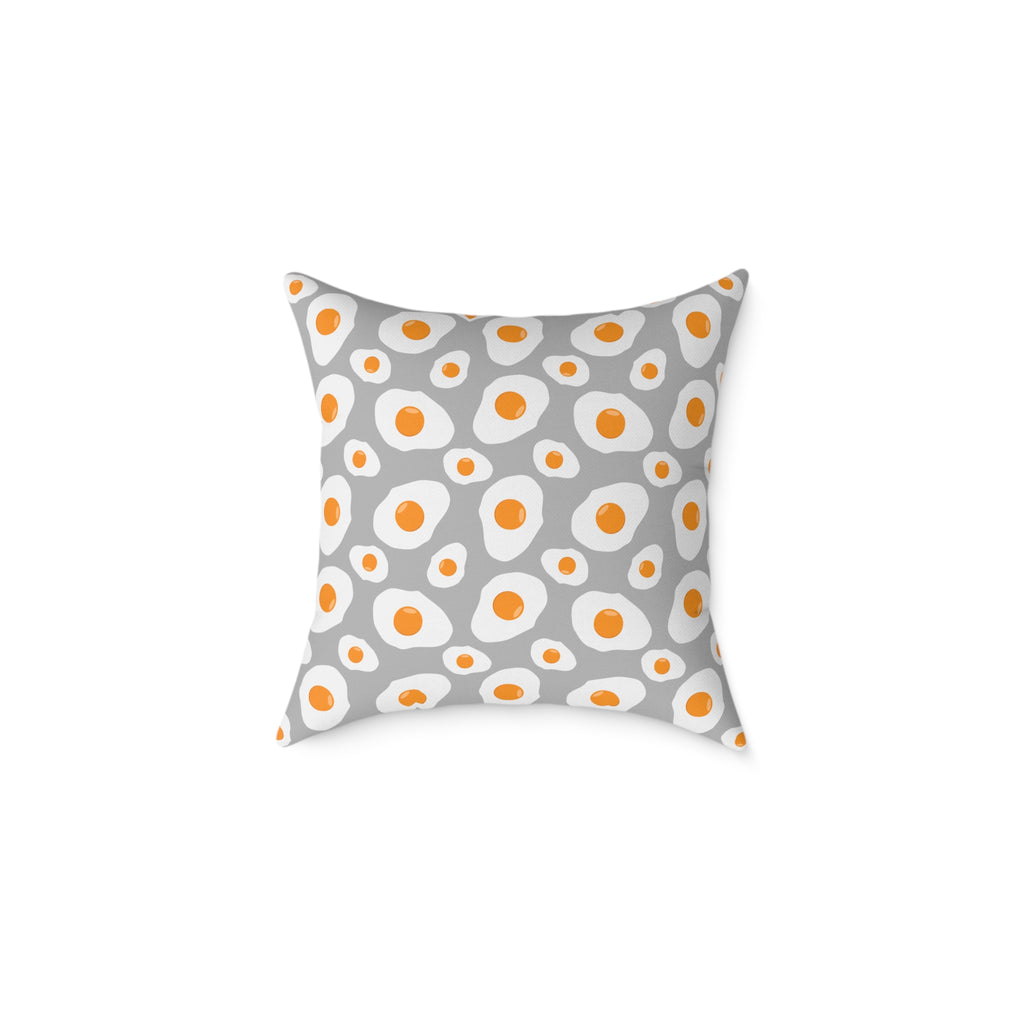 Funny Fried Egg Throw Pillow | Farmhouse Kitchen Decor Cushion | Breakfast Lover Accent Pillow | Cute Foodie Home Decor | Gumpert Homestead