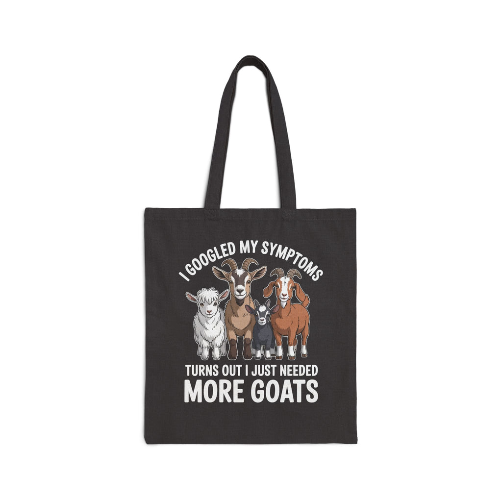 Funny Goat Tote Bag | “I Googled My Symptoms Turns Out I Just Needed More Goats” Canvas Bag | Goat Lover Gift | Farm Life Tote | Gumpert Homestead