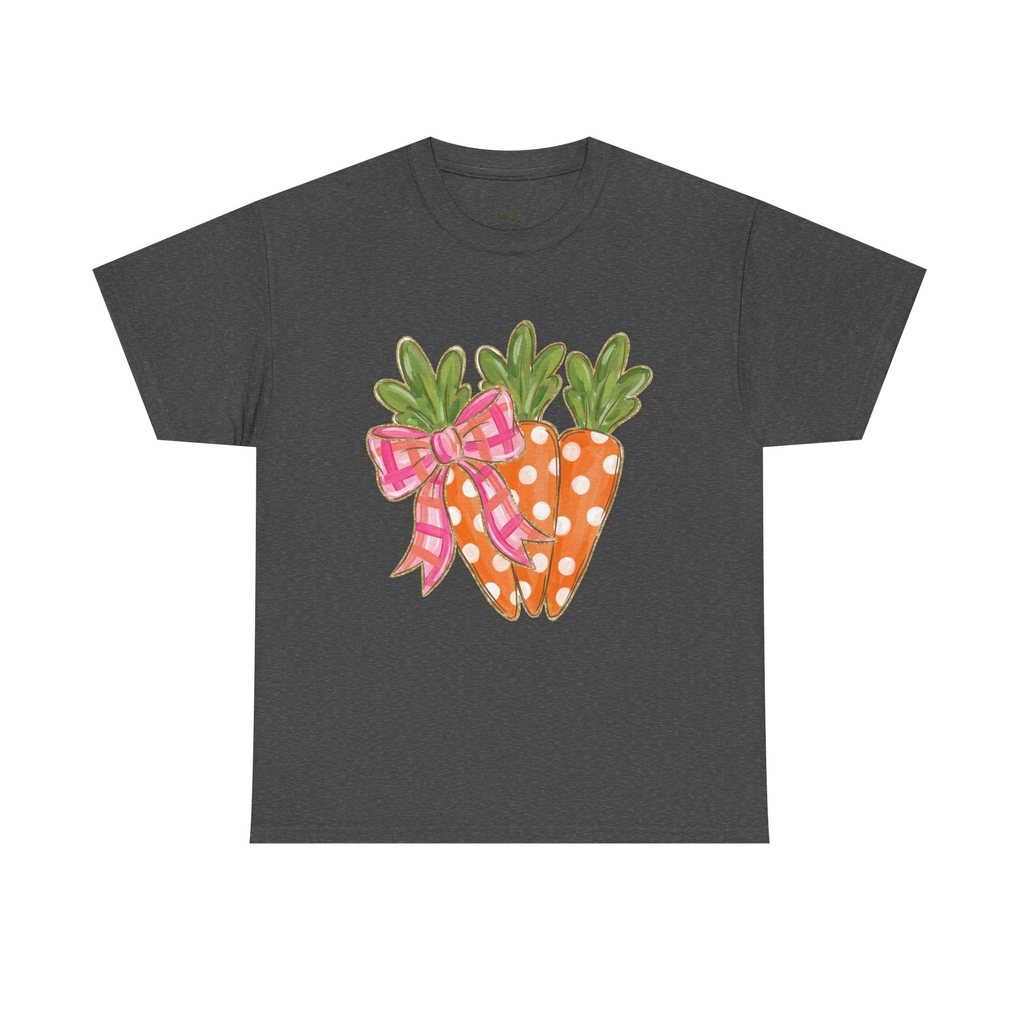 Cute Carrot Bow T-Shirt | Easter Carrot Graphic Tee | Spring Farm Shirt | Cottagecore Easter Shirt | Farmhouse Garden Shirt | Homestead Spring Apparel