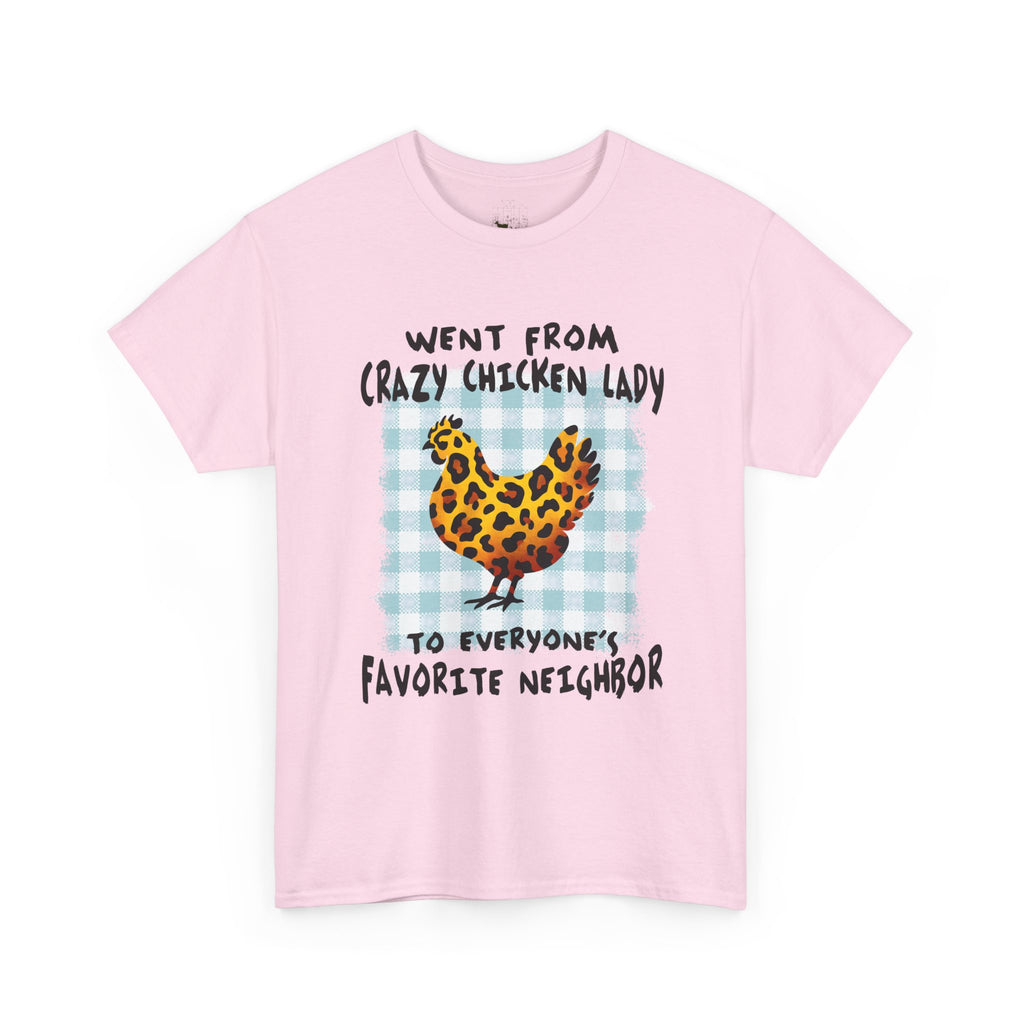 Went From Crazy Chicken Lady T-Shirt – Funny Chicken Mom Tee, Farmhouse Homestead Neighbor Gift Shirt, Unisex Gildan 5000