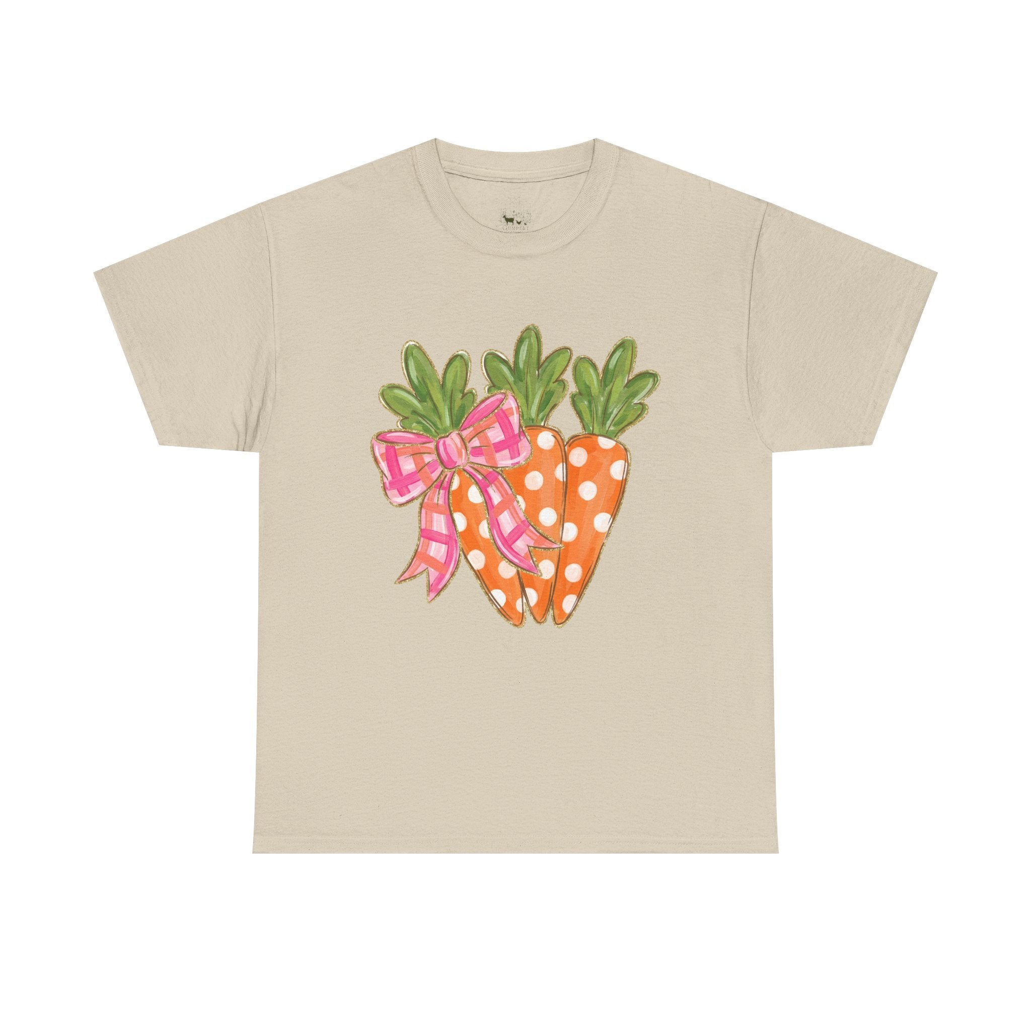 Cute Carrot Bow T-Shirt | Easter Carrot Graphic Tee | Spring Farm Shirt | Cottagecore Easter Shirt | Farmhouse Garden Shirt | Homestead Spring Apparel
