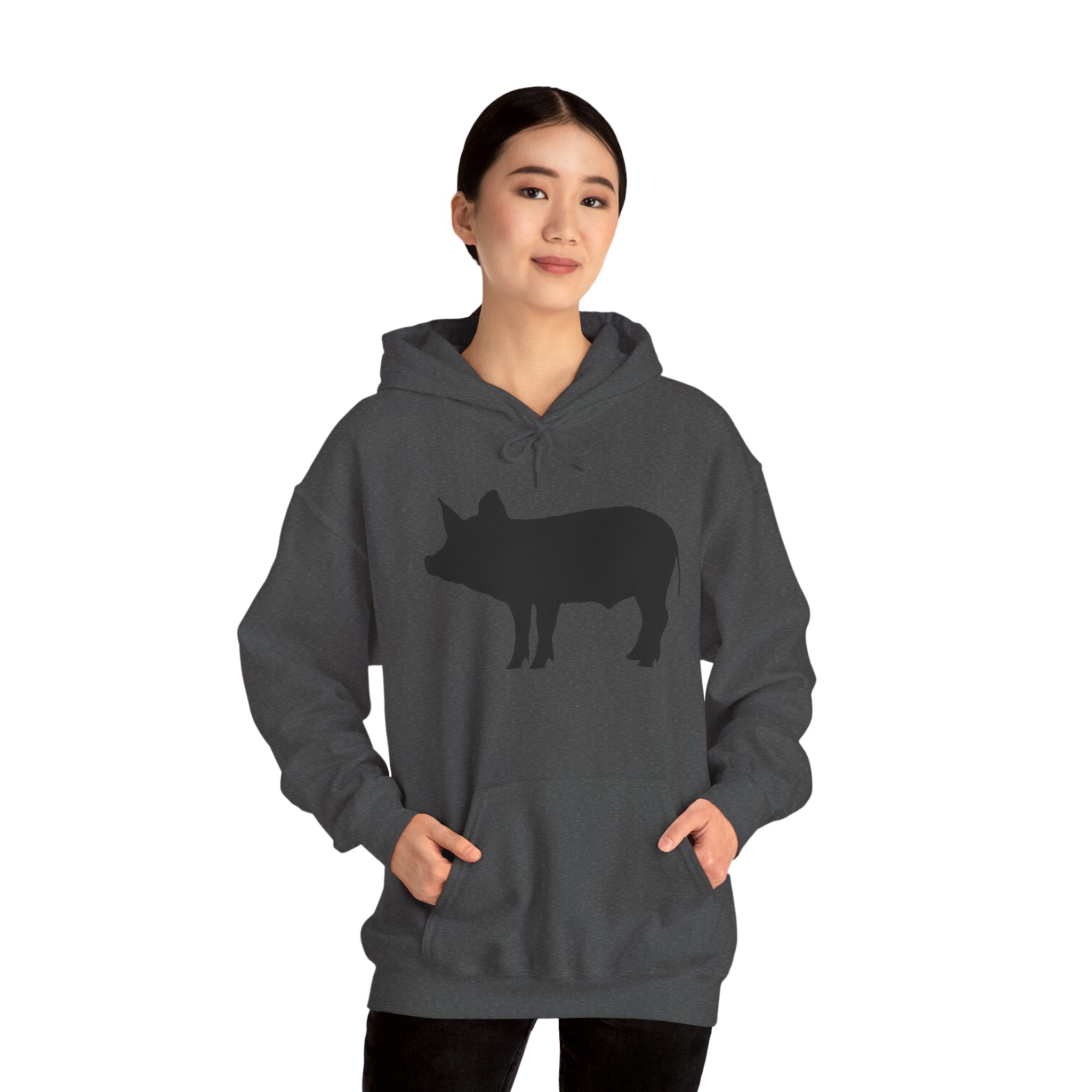 Pig Silhouette Hoodie – Farm Life Sweatshirt, Pig Lover Pullover, Homestead Hoodie, Mini Pig Apparel, Farm Animal Hoodie, Country Living Unisex Hoodie