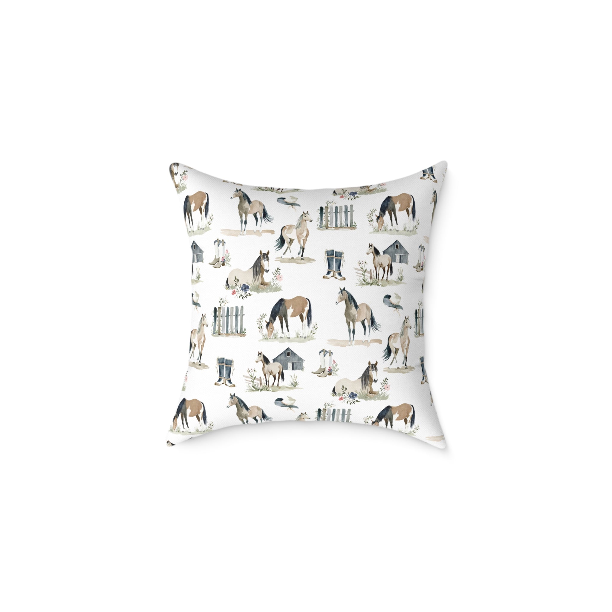 Farmhouse Horse Throw Pillow | Rustic Equestrian Accent Pillow | Cottagecore Horse Decor Cushion | Western Country Home Decor | Gumpert Homestead