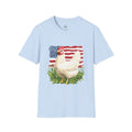Patriotic Chicken T-Shirt – American Flag Hen Shirt, Farm Life Tee, 4th of July Chicken Shirt, Backyard Chicken Keeper Gift, Homestead Farm Apparel