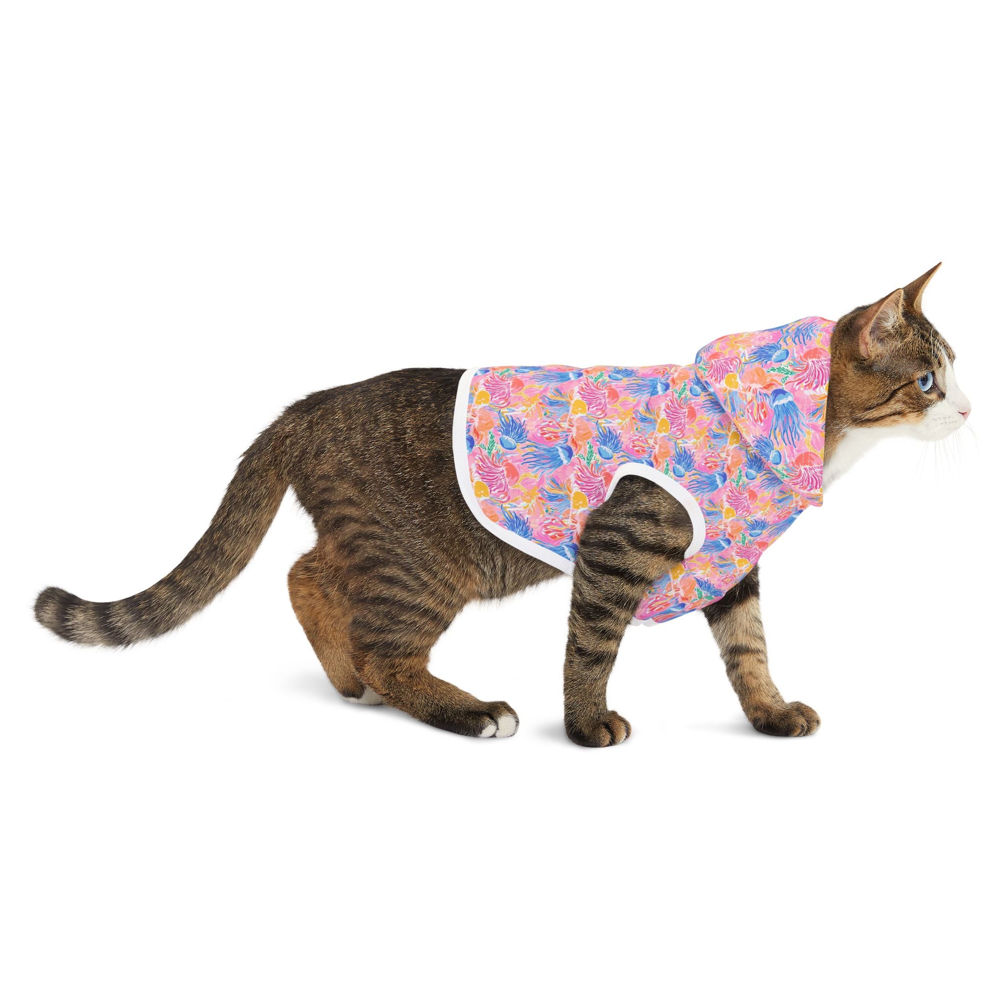 Pink Neon Jellyfish Pet Hoodie, Cute Animal Lover Gift, Dog Sweater, Cat Jumper, Pet Clothing