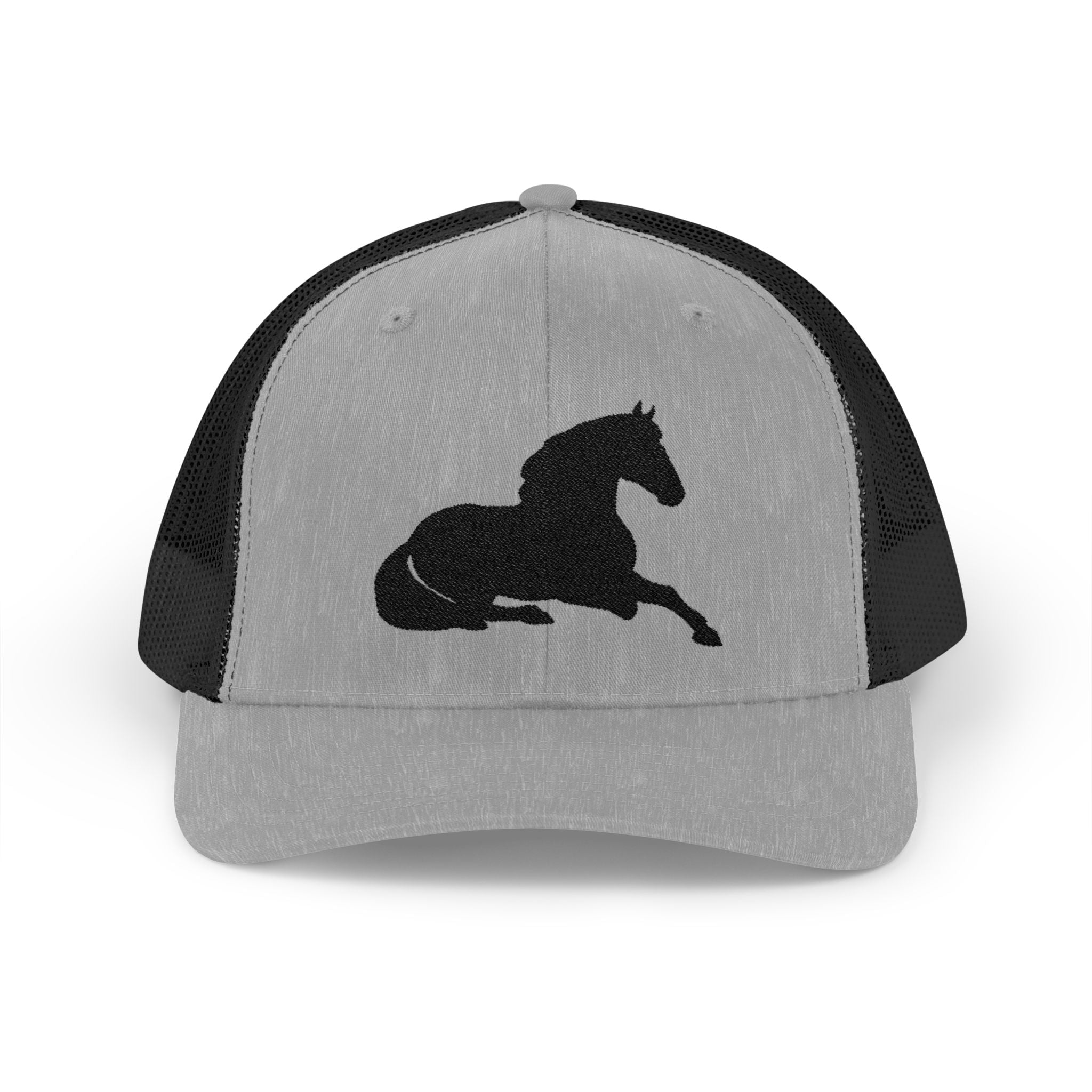 Resting Horse Trucker Hat | Laying Horse Silhouette Mesh Snapback Cap | Western Ranch Horse Lover Hat | Rustic Farm Life Cowboy Cowgirl Cap