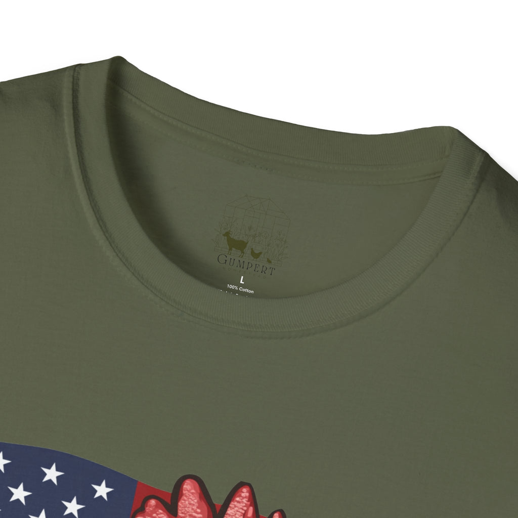 4th Of July Chicken T-Shirt – American Flag Hen Shirt, Farm Life Tee, 4th of July Chicken Shirt, Backyard Chicken Keeper Gift, Homestead Farm Apparel