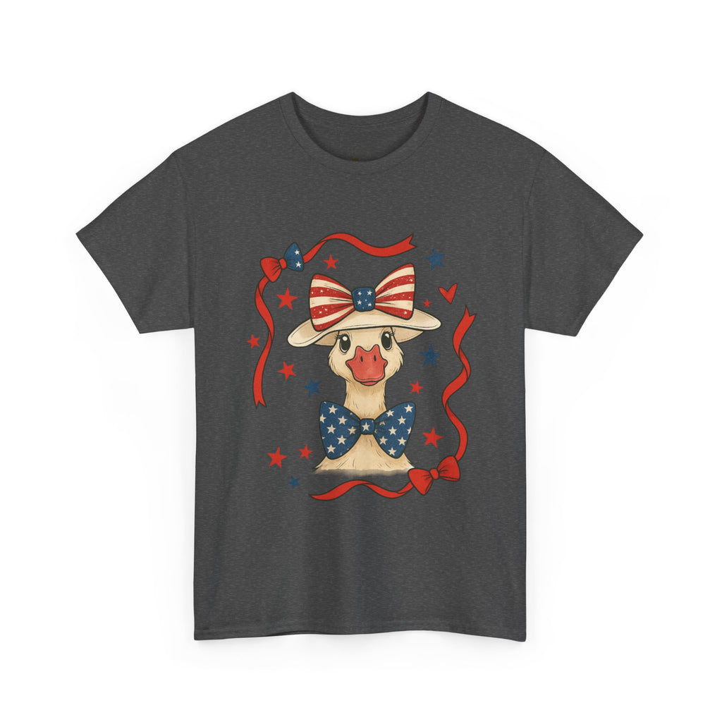 4th of July Goose T-Shirt | Patriotic Farm Goose Graphic Tee | Americana Country Shirt | Red White Blue Farm Animal Shirt | Homestead Summer Apparel