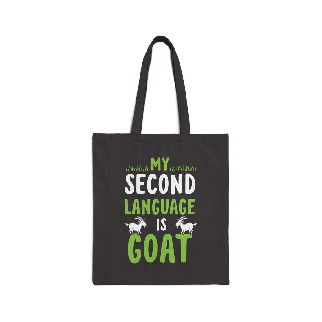 My Second Language Is Goat Tote Bag | Funny Goat Lover Canvas Bag | Goat Mom Gift | Farm Life Tote | Reusable Market Bag | Gumpert Homestead