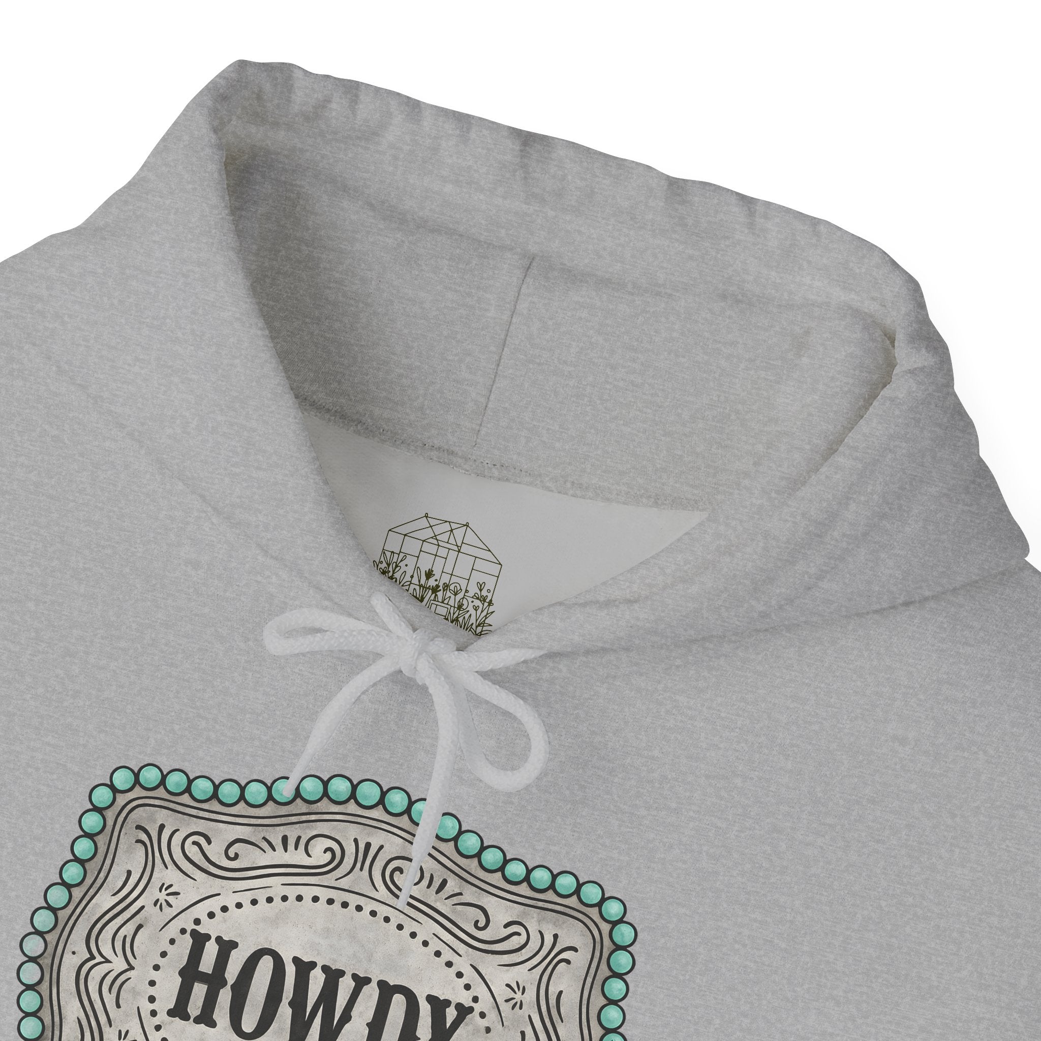 Howdy Turquoise Beaded Rodeo Belt Buckle Hoodie – Unisex Farmhouse Western Sweatshirt | Country Homestead Apparel