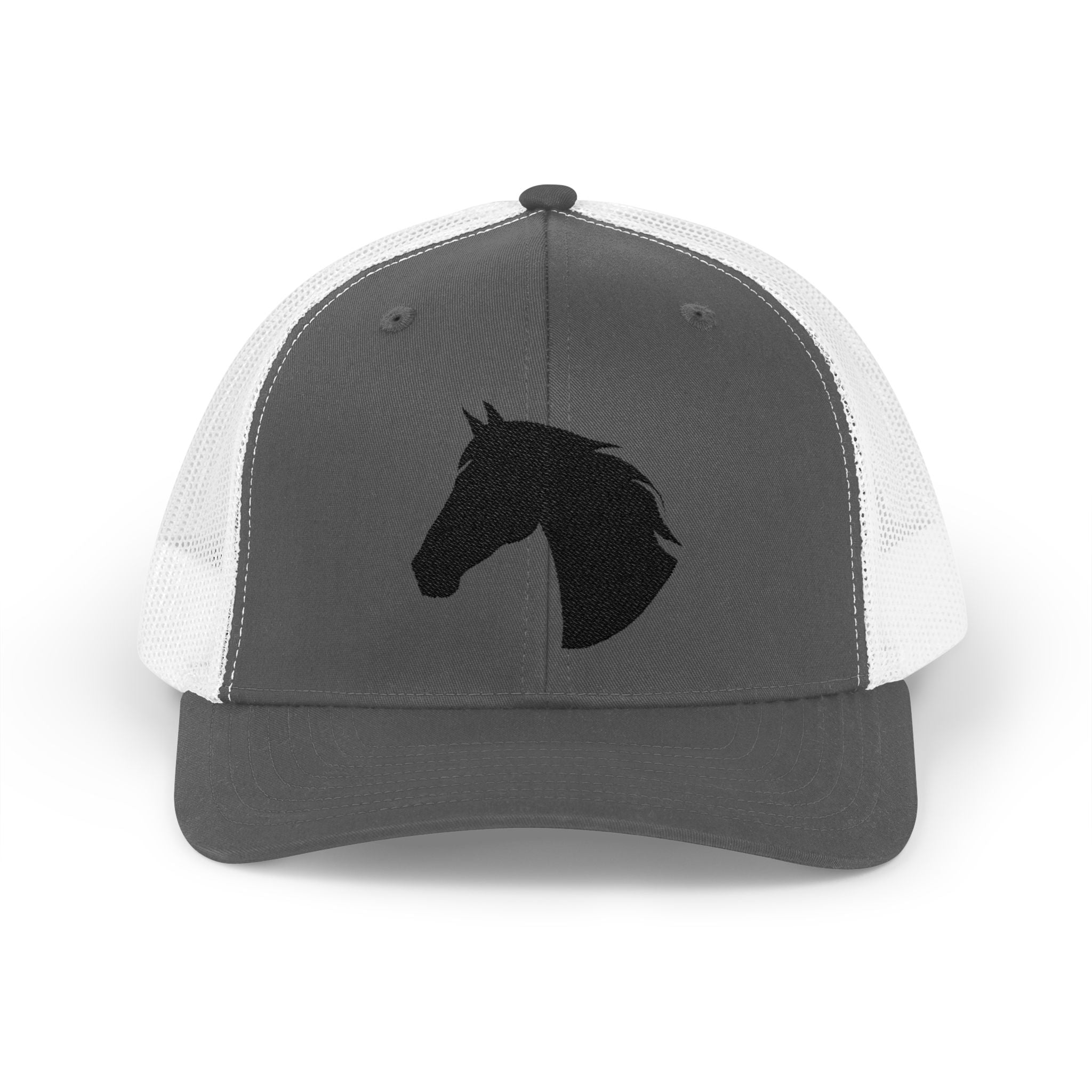 Horse Head Trucker Hat | Western Horse Silhouette Mesh Snapback Cap | Equestrian Ranch Hat | Rustic Farm Life Cowboy Cowgirl Horse Lover Hat
