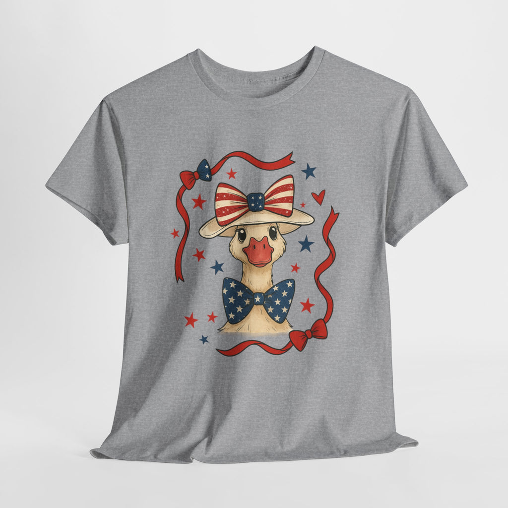 4th of July Goose T-Shirt | Patriotic Farm Goose Graphic Tee | Americana Country Shirt | Red White Blue Farm Animal Shirt | Homestead Summer Apparel