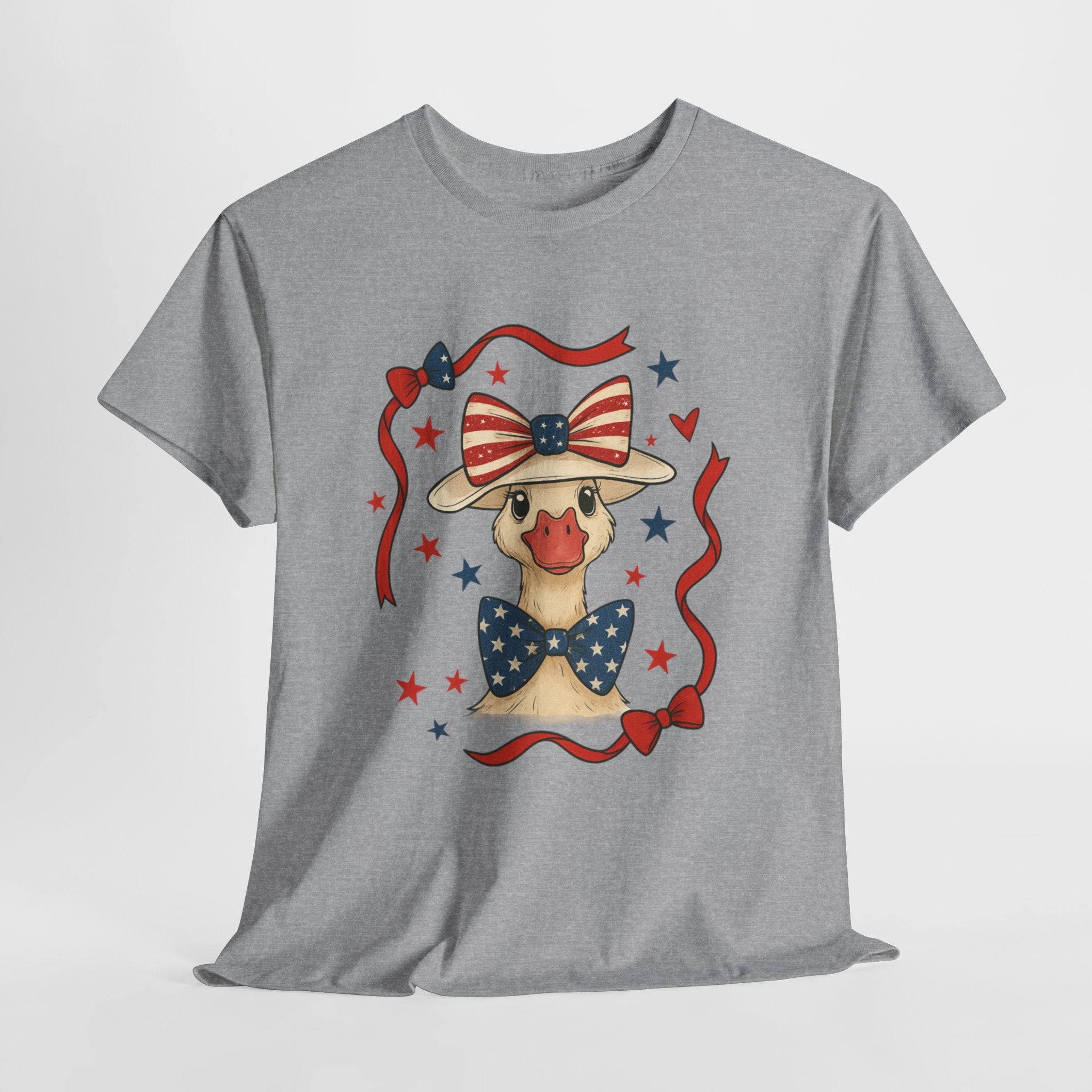 4th of July Goose T-Shirt | Patriotic Farm Goose Graphic Tee | Americana Country Shirt | Red White Blue Farm Animal Shirt | Homestead Summer Apparel