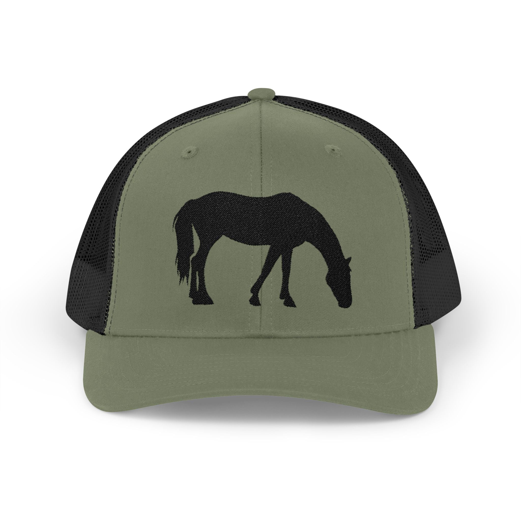Grazing Horse Trucker Hat | Farm Life Mesh Snapback Cap | Equestrian Horse Lover Hat | Rustic Ranch & Cottagecore Farm Cap