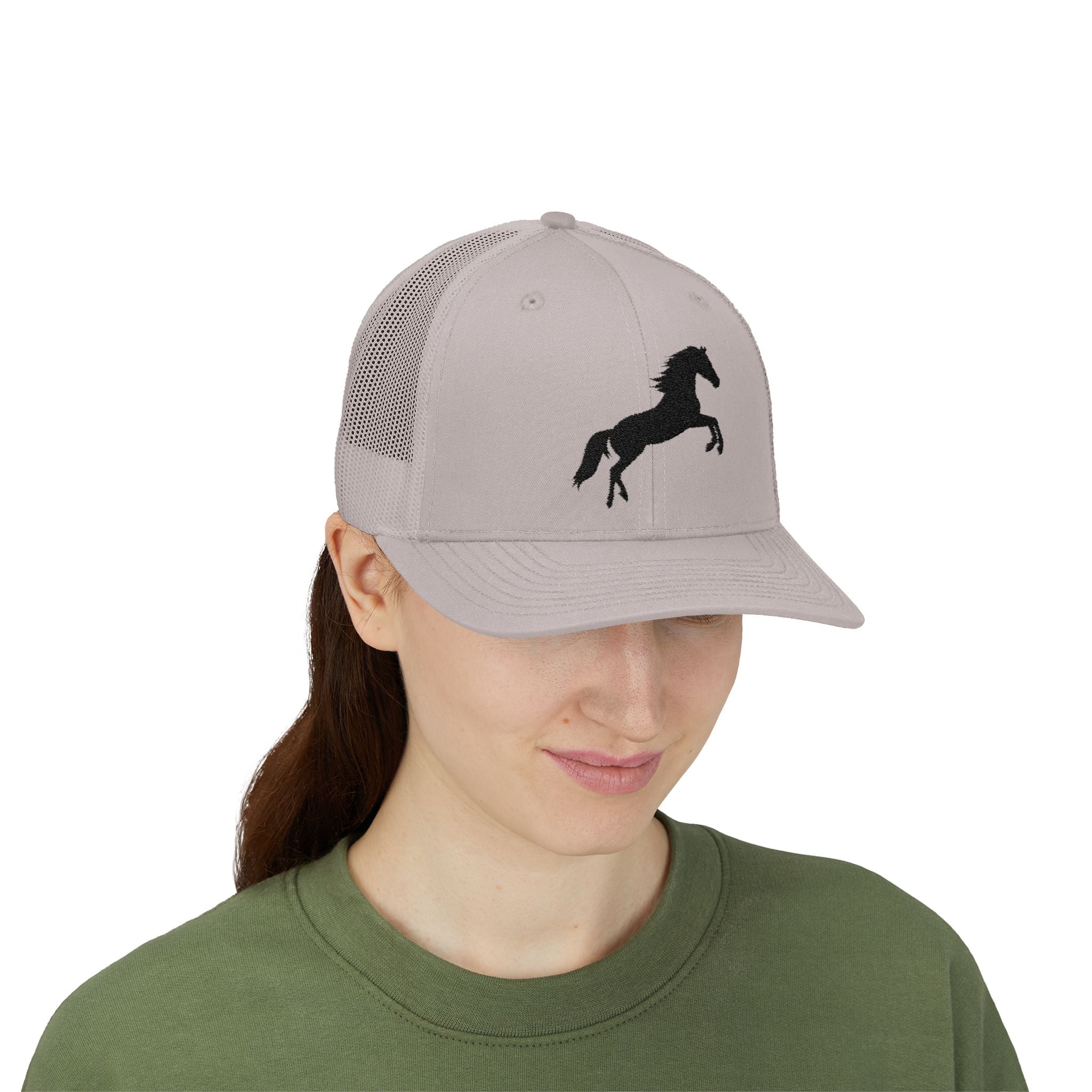 Rearing Horse Trucker Hat | Western Equestrian Mesh Snapback Cap | Rustic Ranch Horse Lover Hat | Farm Life Country Cowboy Cap
