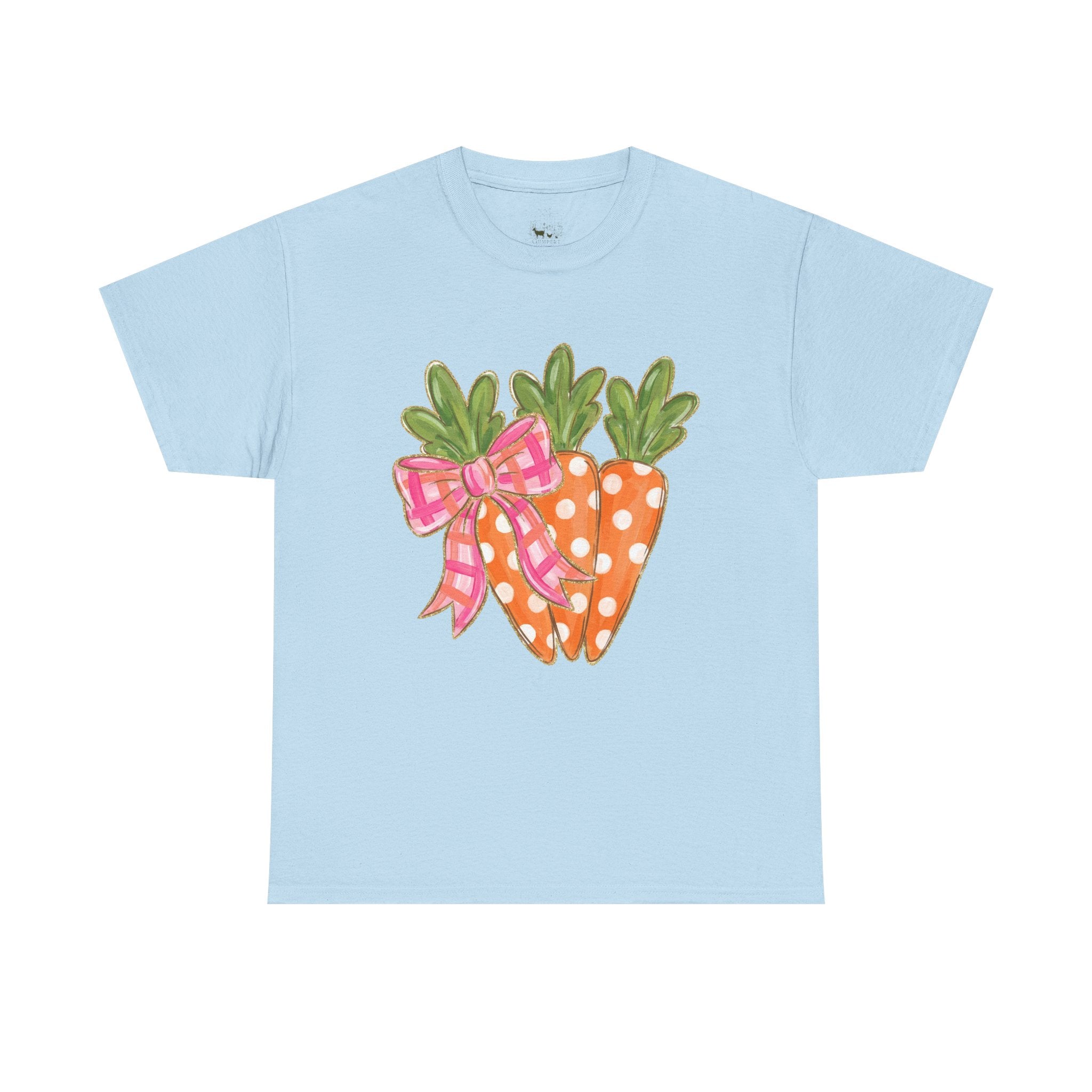 Cute Carrot Bow T-Shirt | Easter Carrot Graphic Tee | Spring Farm Shirt | Cottagecore Easter Shirt | Farmhouse Garden Shirt | Homestead Spring Apparel