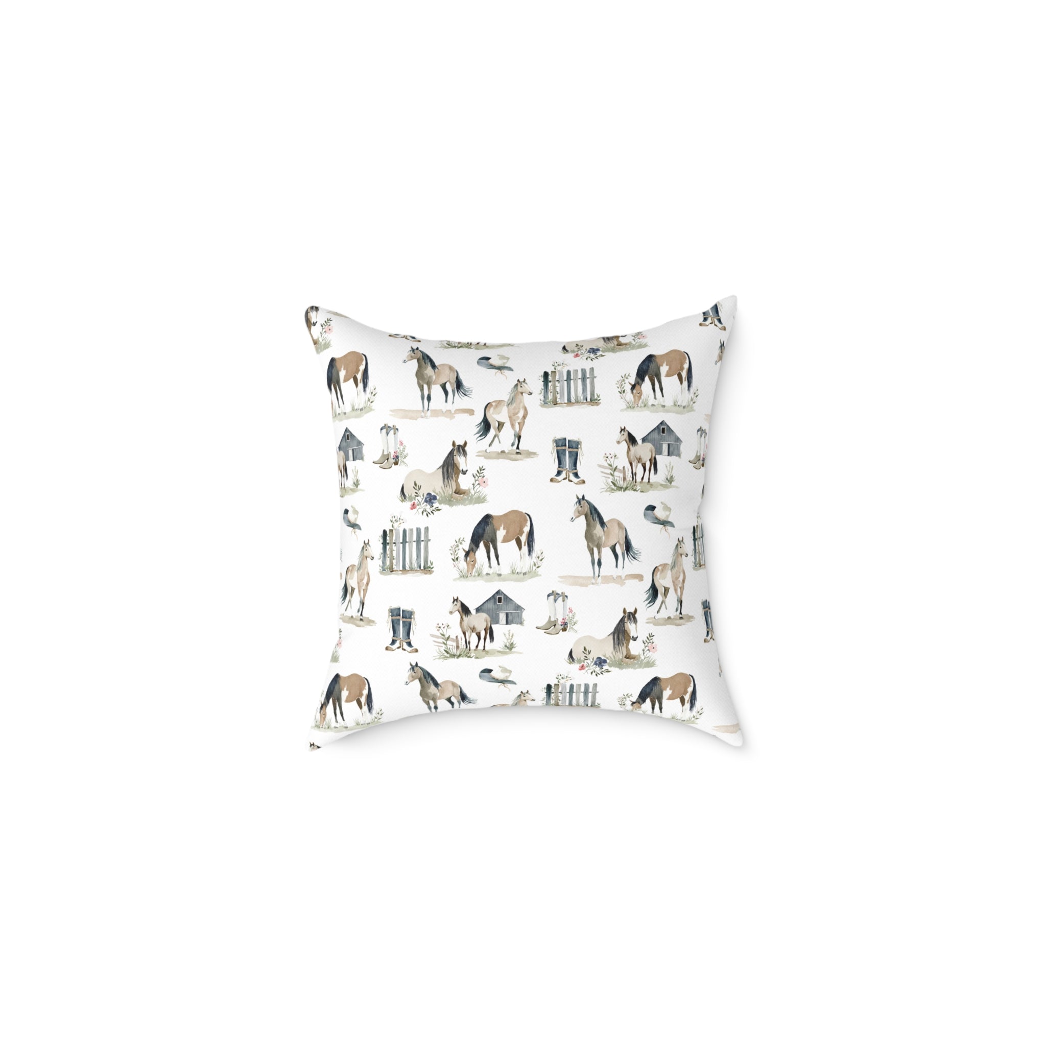 Farmhouse Horse Throw Pillow | Rustic Equestrian Accent Pillow | Cottagecore Horse Decor Cushion | Western Country Home Decor | Gumpert Homestead