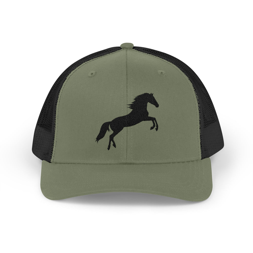 Rearing Horse Trucker Hat | Western Equestrian Mesh Snapback Cap | Rustic Ranch Horse Lover Hat | Farm Life Country Cowboy Cap