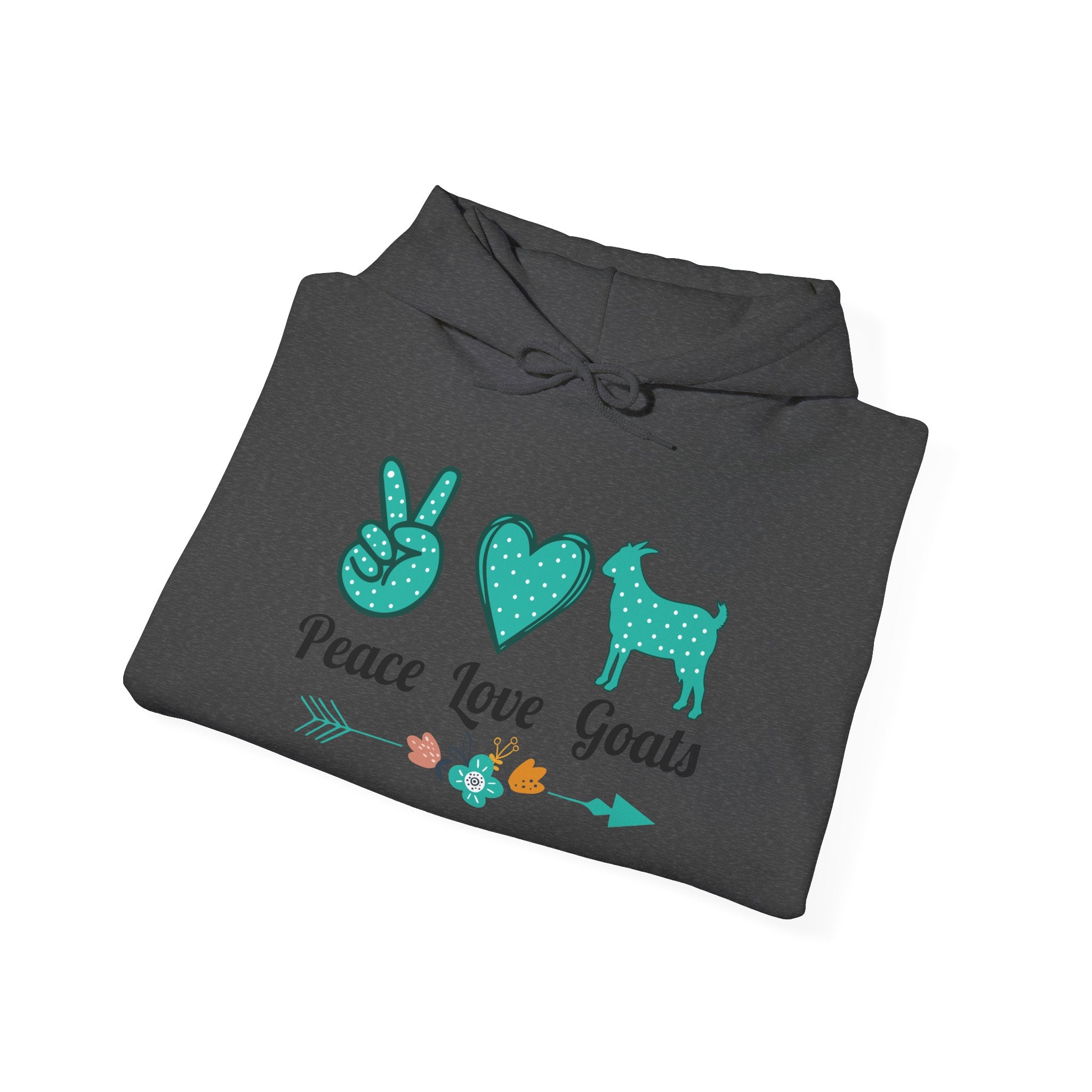 Peace Love Goats Hoodie – Unisex Farmhouse Goat Lover Sweatshirt | Cozy Homestead Country Apparel