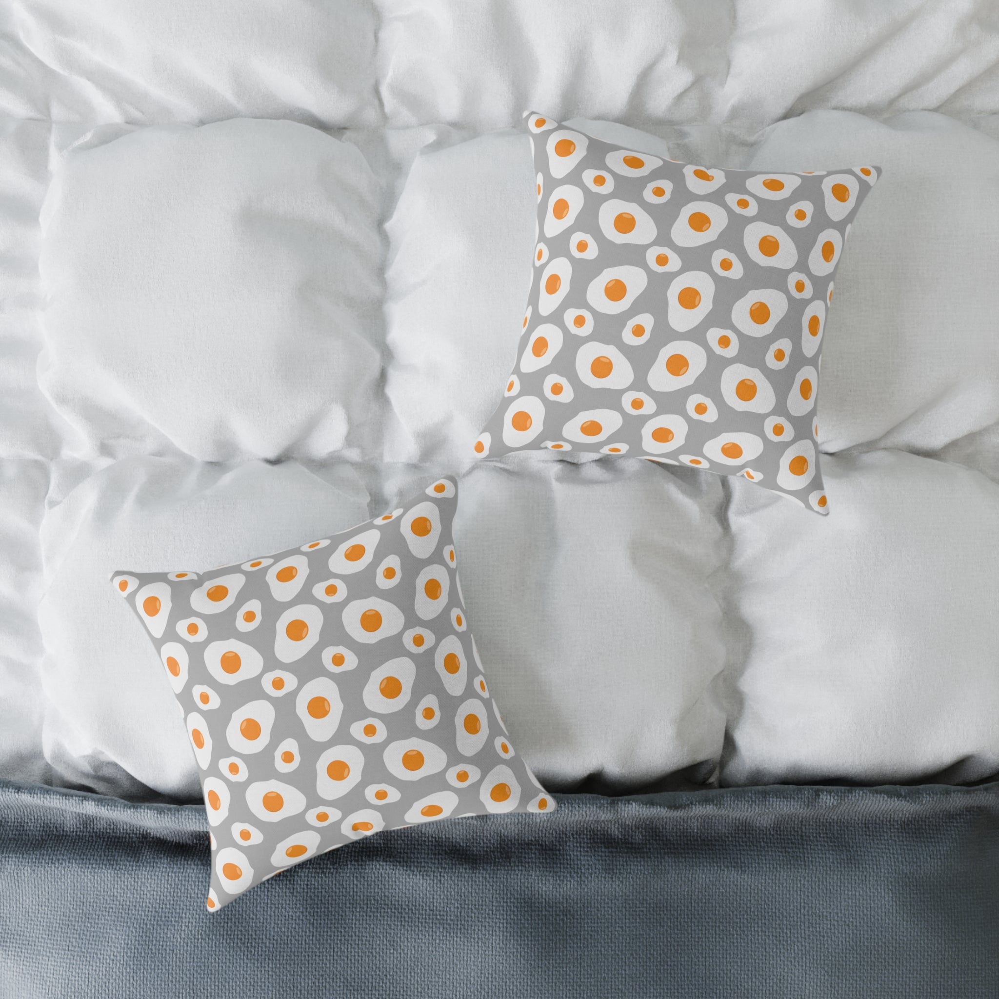 Funny Fried Egg Throw Pillow | Farmhouse Kitchen Decor Cushion | Breakfast Lover Accent Pillow | Cute Foodie Home Decor | Gumpert Homestead