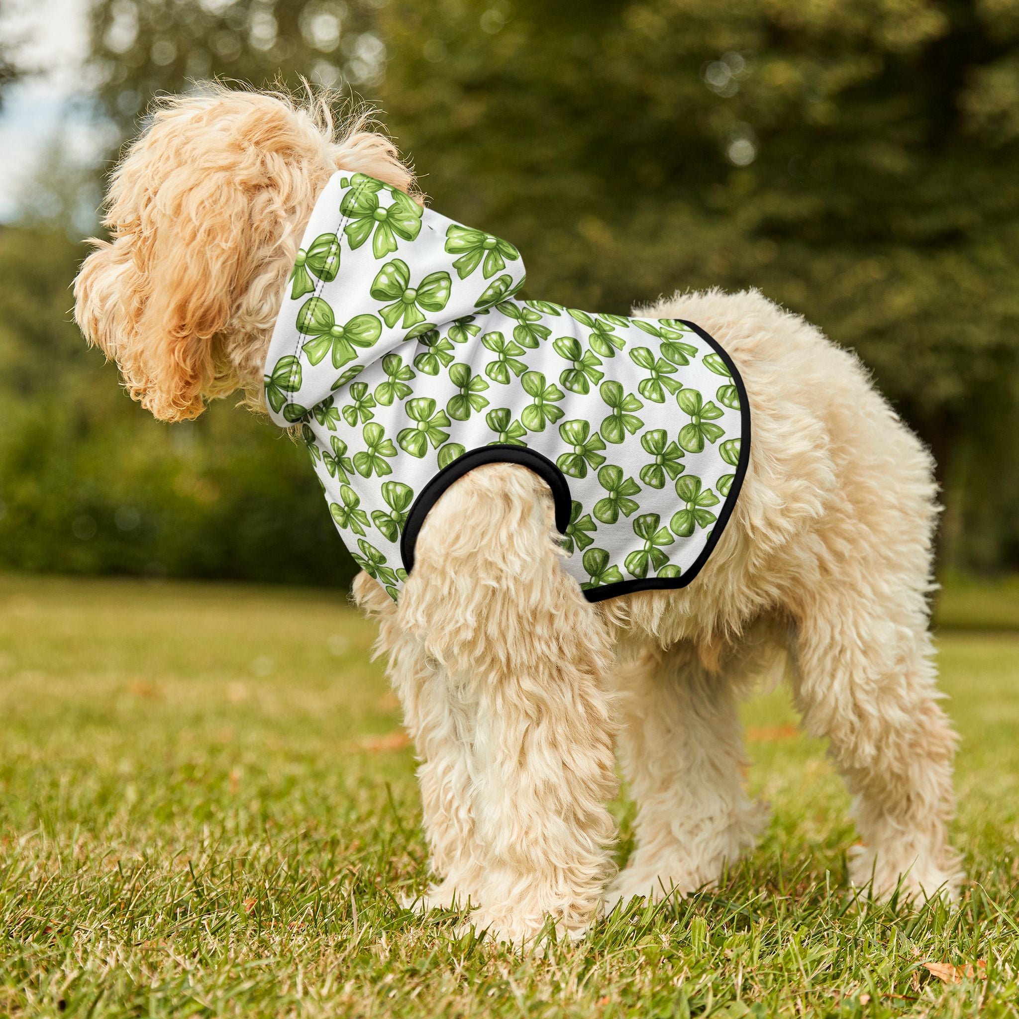 Lime Coquette Bows Cute Pet Hoodie - Adorable Puppy Sweater, Small Dog Outfit, Furry Friend Gift, Pet Apparel, Animal Lover Present