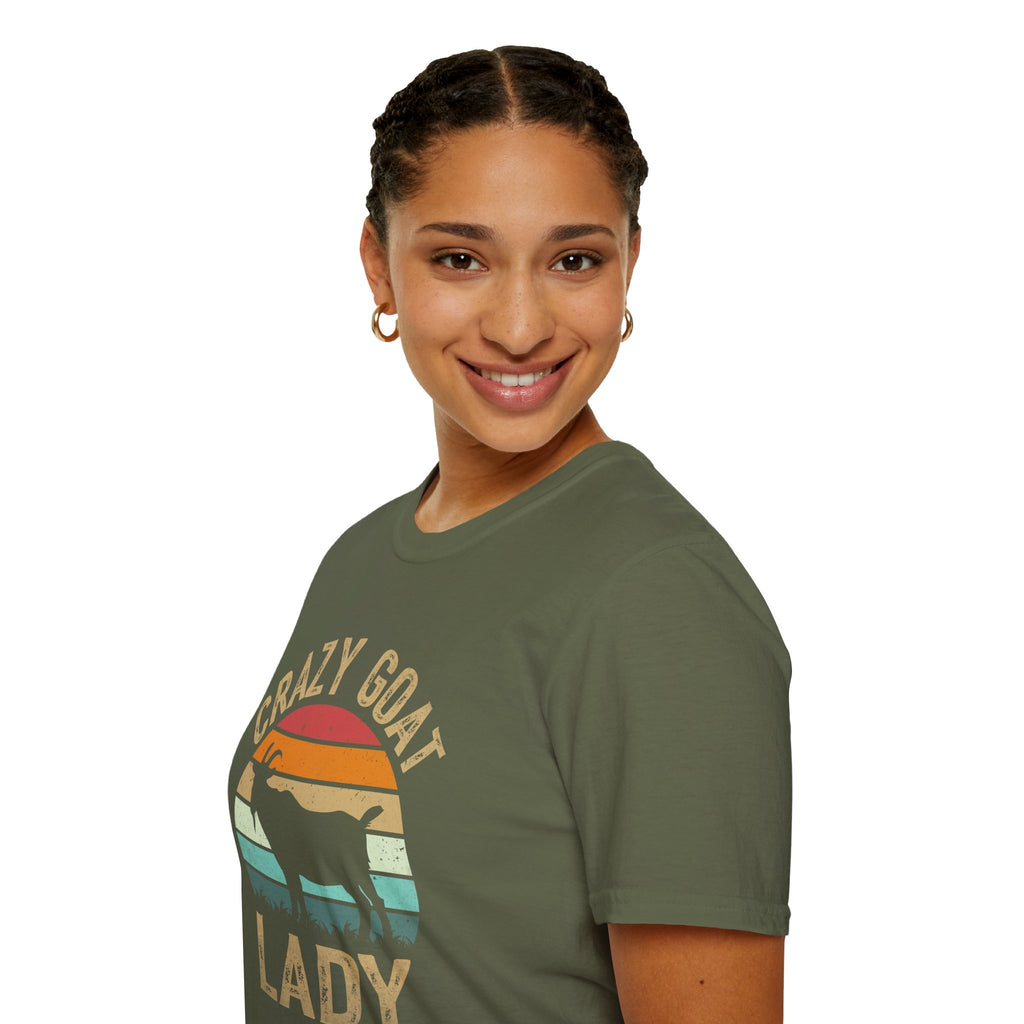 Crazy Goat Lady Vintage Unisex T-Shirt | Funny Goat Lover Farm Life Tee
