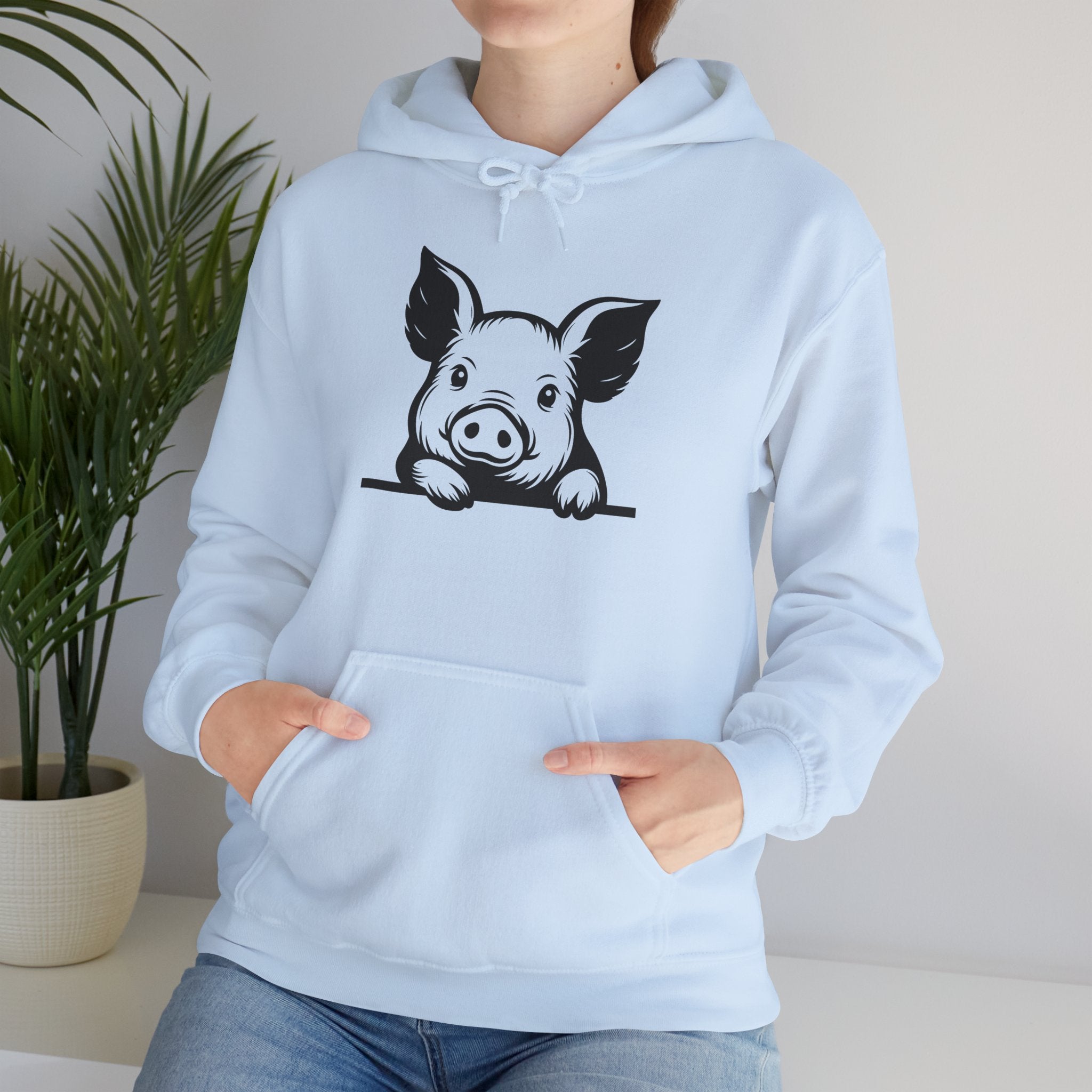 Peeking Pig Hoodie – Cute Pig Pullover Sweatshirt, Pig Lover Hoodie, Farm Life Hoodie, Mini Pig Apparel, Homestead Hoodie, Farm Animal Hoodie, Country Living Unisex Hoodie