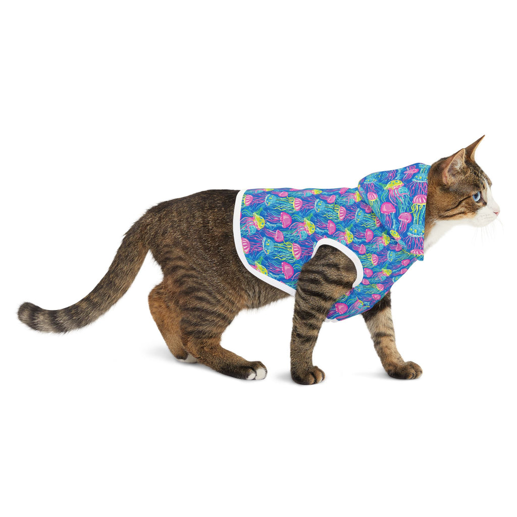 Neon Jellyfish Pet Hoodie, Cute Animal Lover Gift, Dog Sweater, Cat Jumper, Pet Clothing