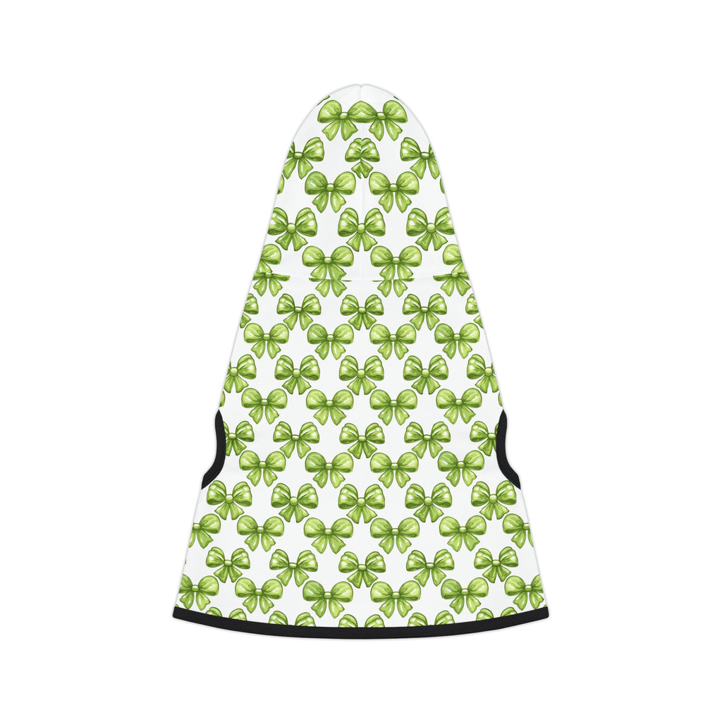 Lime Coquette Bows Cute Pet Hoodie - Adorable Puppy Sweater, Small Dog Outfit, Furry Friend Gift, Pet Apparel, Animal Lover Present