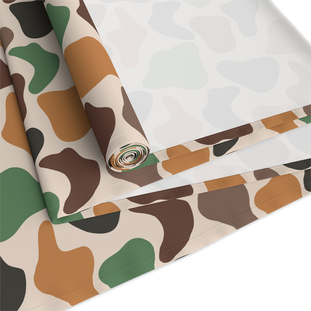 Duck Camo Farmhouse Table Runner | Rustic Waterfowl Kitchen Decor | Country Duck Print Dining Table Linen | Homestead Farm Table Runner